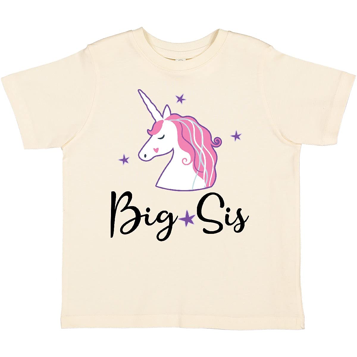 Inktastic Big Sis Unicorn Girls Sister Announcement Toddler T-Shirt | Cute Unicorn Design for Toddler Girls | Perfect for Sibling Announcement, Birthday Gifts & Family Events
