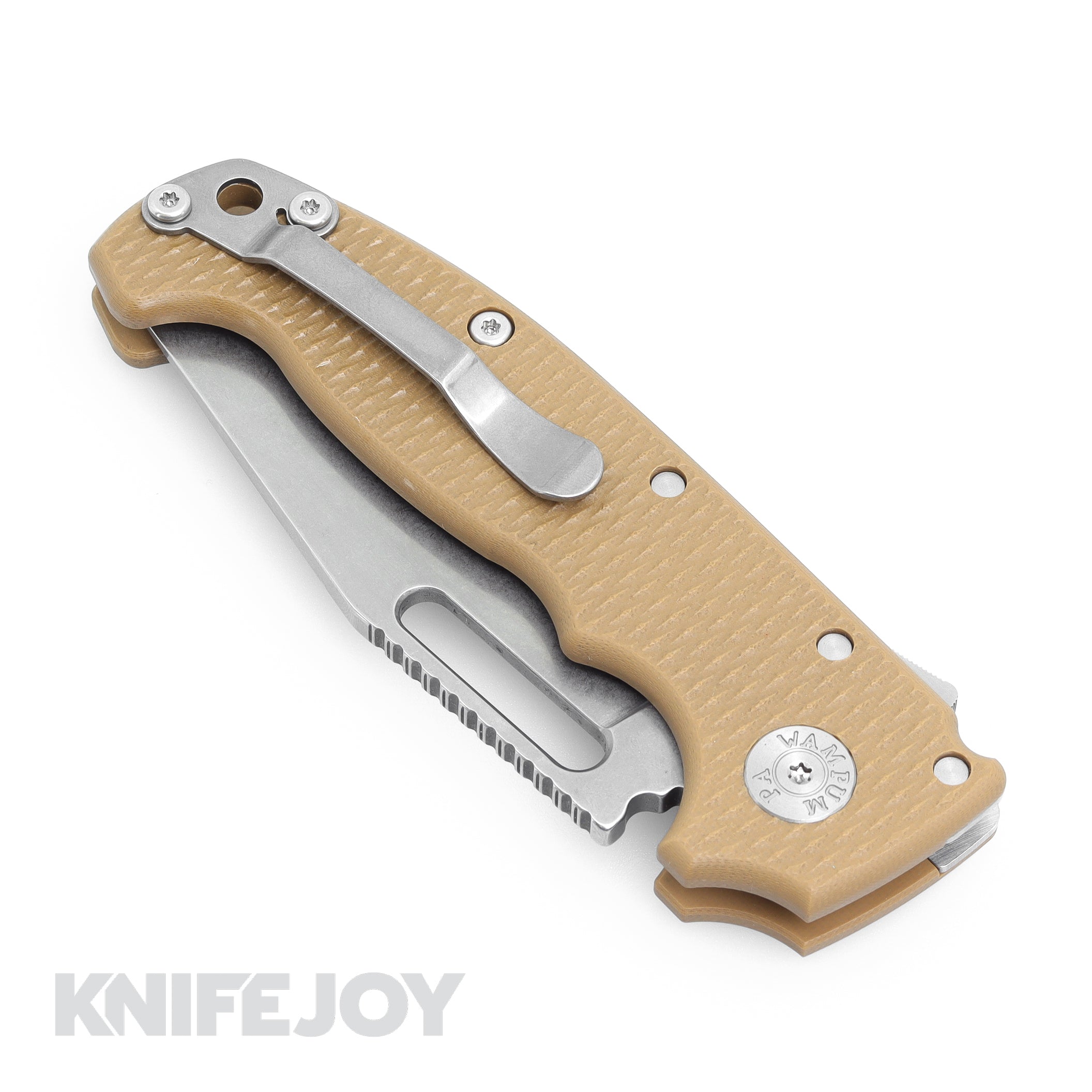 Demko AD20 Folding Knife - 3V Steel Clip Point Blade, Full Flat Grind (FFG), Brown G10 Handle - EDC, Outdoor, Hunting & Survival Gear