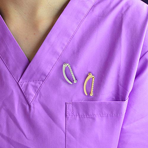 Sterling Silver & Gold Plated Laryngoscope Pin Brooch - Perfect Gift for Doctors, Nurses & Medical Graduates - Ideal for Graduation, White Coat Ceremony & Professional Badge Accessory