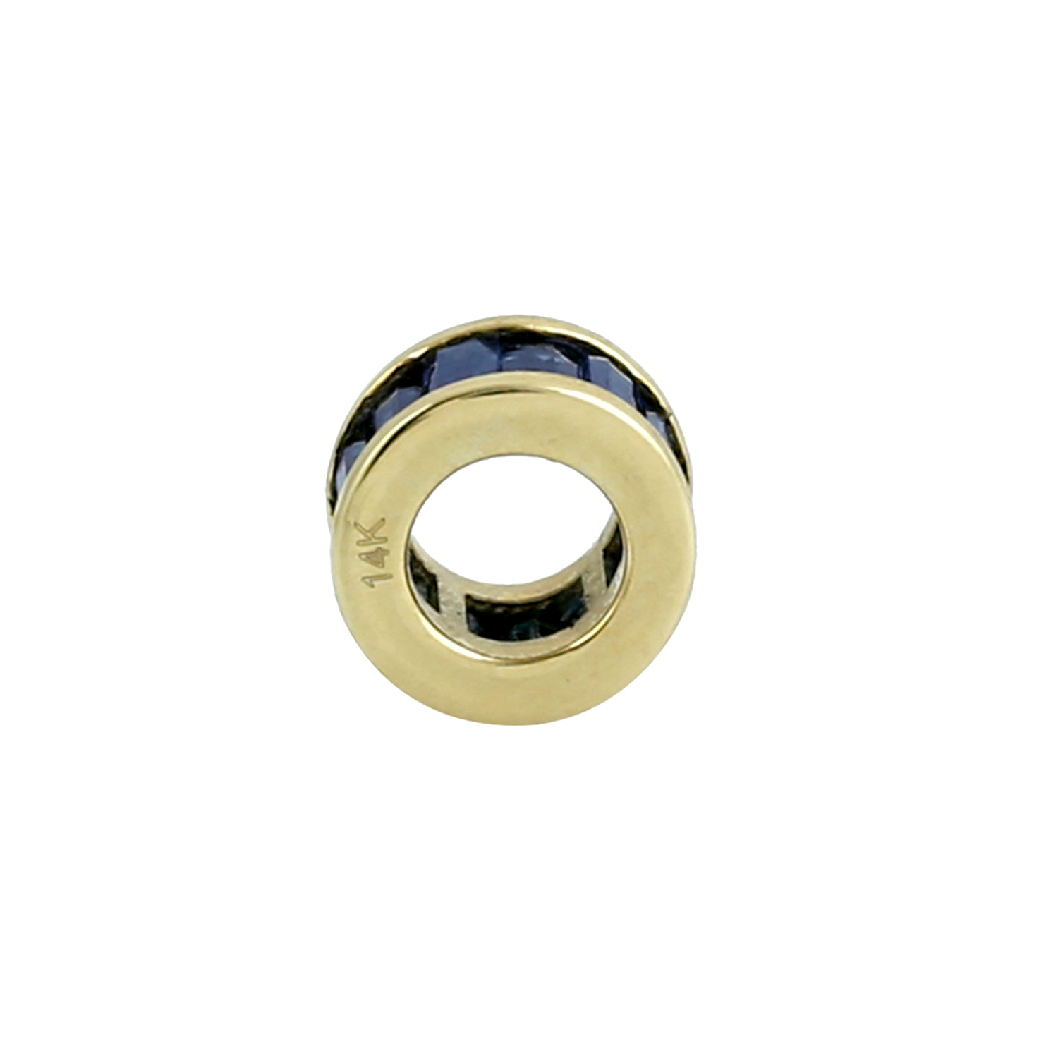 14K Yellow Gold Baguette Sapphire Gemstone Channel Set Designer Charm Jewelry for Men & Women - Perfect for Gifts, Anniversaries, and Everyday Elegance