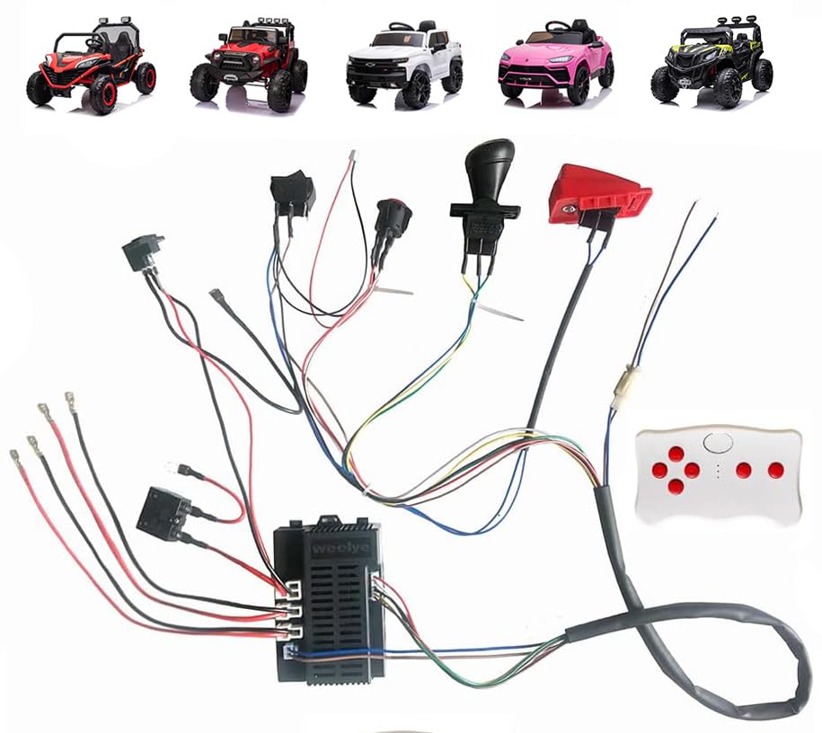 12V DIY Power Wheel Modification Kit - High Power Electric Car Wiring Harness & 2.4G Remote Control Set by Weelye - Replacement Parts for Kids Ride-On Cars - Perfect for Upgrading Children's Electric Vehicles at Home or Outdoor Play