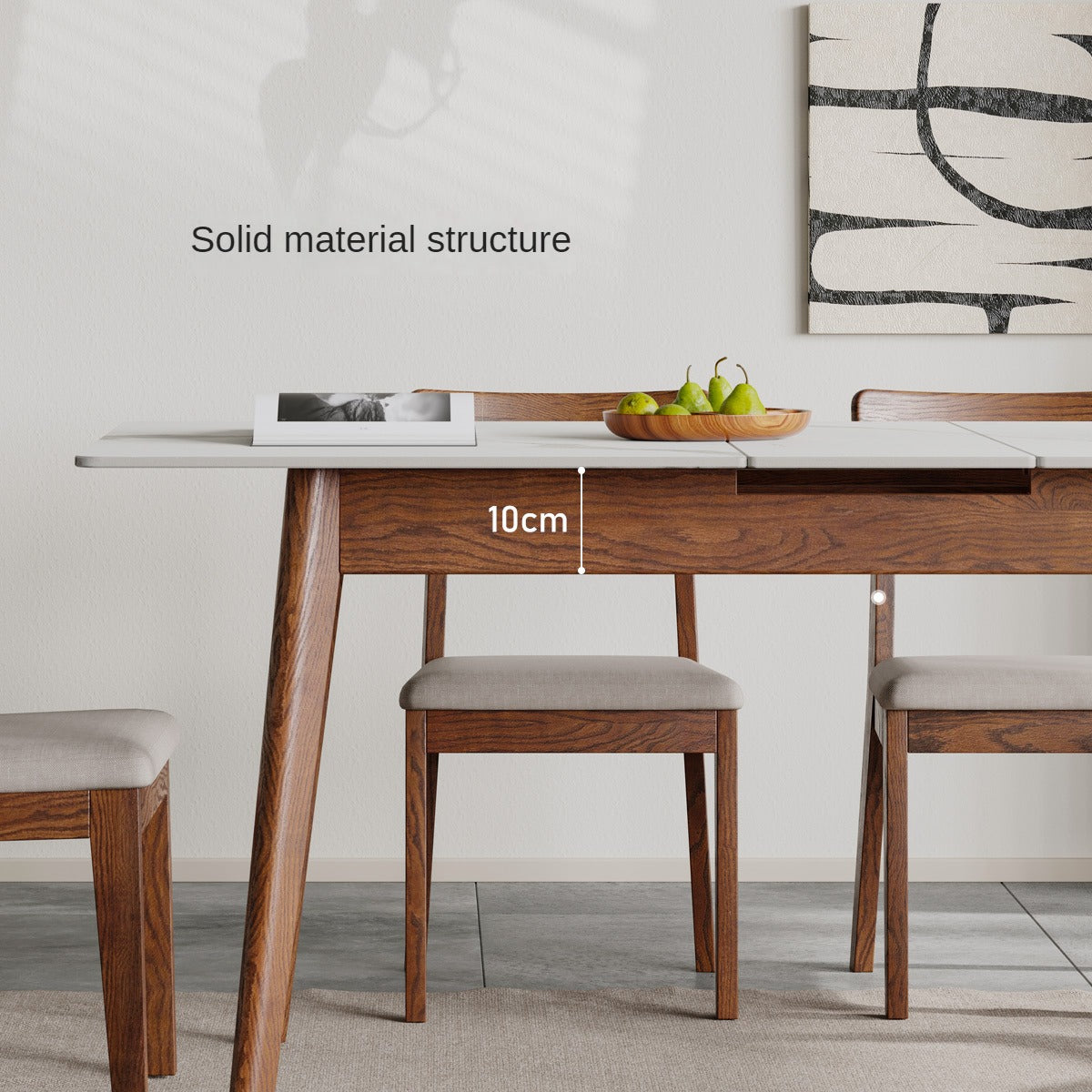 Solid Oak Wood Extendable Dining Table - Expandable Farmhouse Table for Kitchen, Dining Room & Small Spaces | Rustic Home Decor & Space-Saving Solution