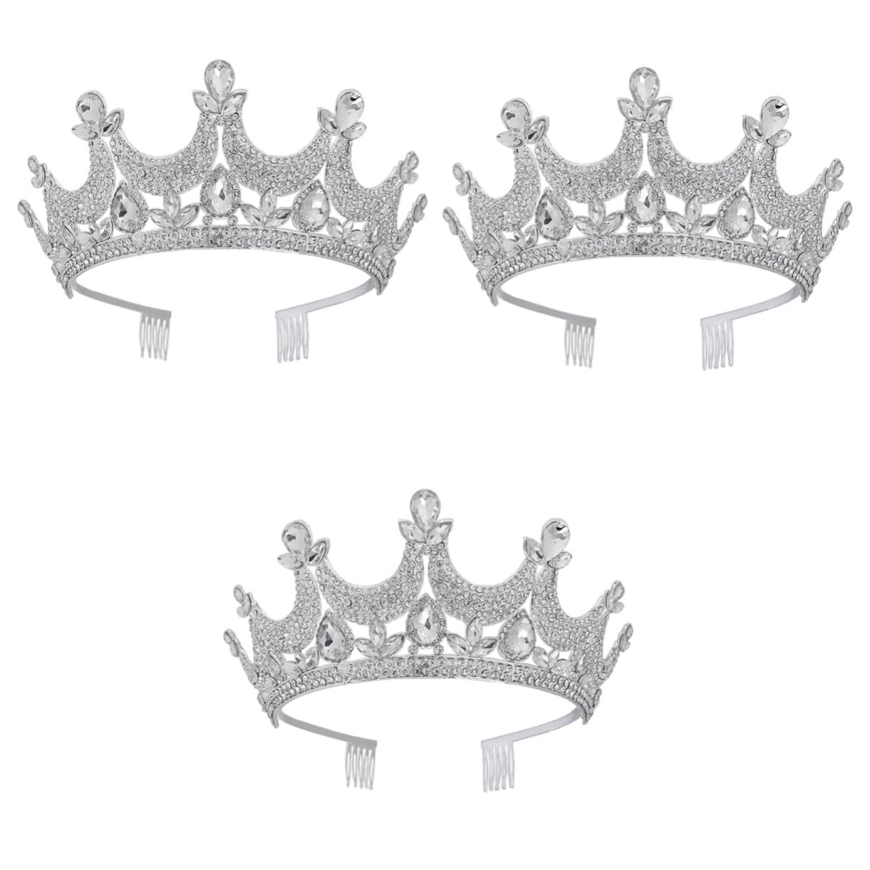 Minkissy 2-Piece Baroque Crown Tiara Set for Women - Rhinestone Crystal Wedding Headpiece, Bridal Comb Tiara & Prom Accessories - Perfect for Weddings, Proms, Pageants, and Special Occasions