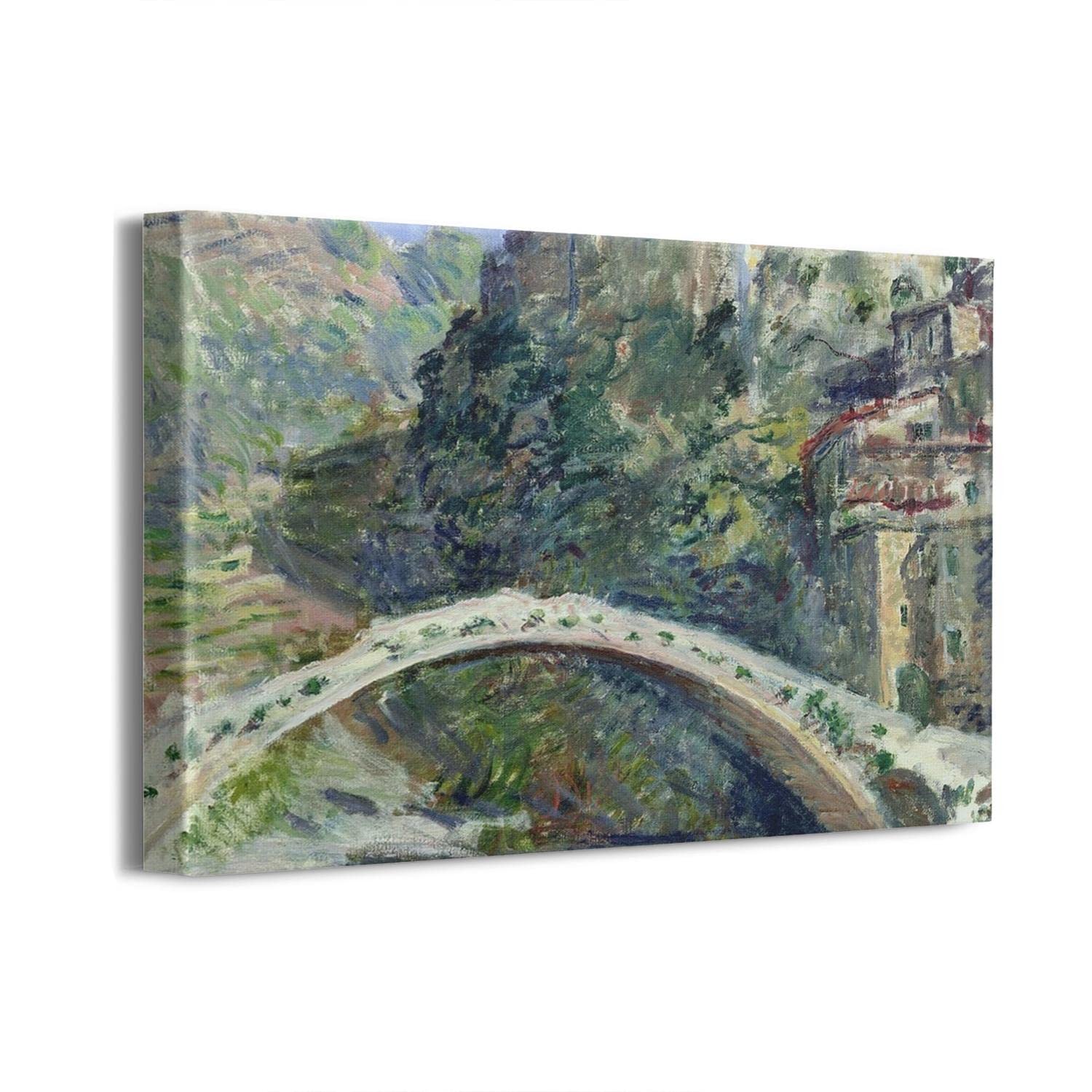 Claude Monet Dolceacqua Castle Framed Canvas Wall Art - 16x12 Inch Home Decor for Living Room, Bedroom & Office | Vintage Oil Painting Reproduction