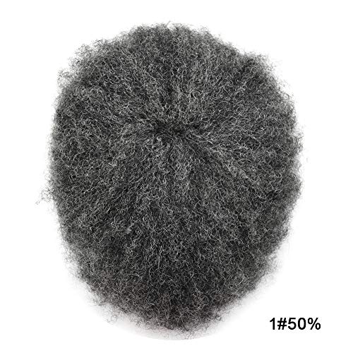 150# JET BLACK WITH 50% SYNTHETIC GREY-6mm wave