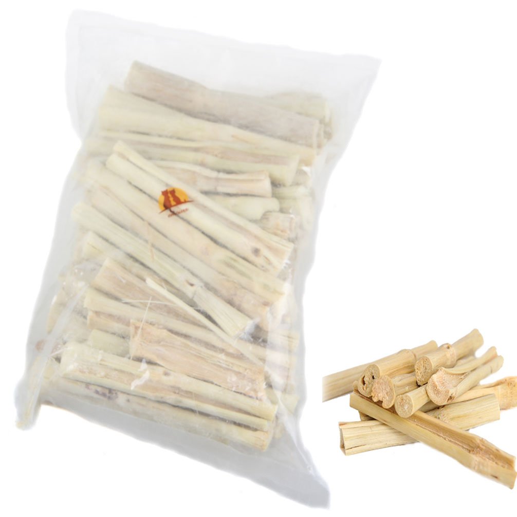 Natural Bamboo Stick Teeth Chewing Toy for Rabbits, Bunnies, Chinchillas, Guinea Pigs, Sugar Gliders & Small Pets (200g) - Healthy Dental Treat for Cage Enrichment & Stress Relief