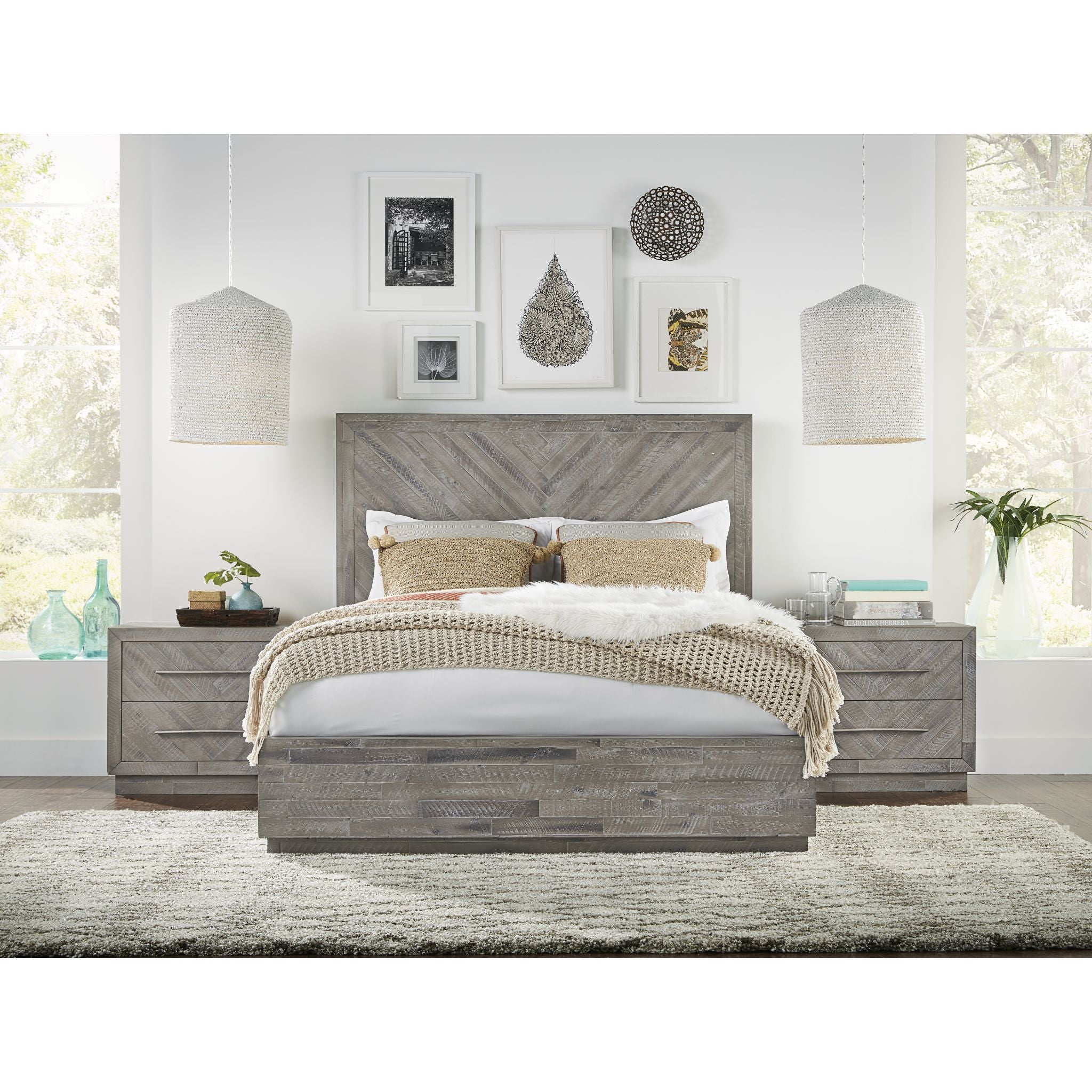 Rustic Latte Alexandra Storage Bed with Drawers - Queen Size Solid Wood Platform Bed Frame for Bedroom, Guest Room, Dorm - Perfect for Small Spaces & Extra Storage