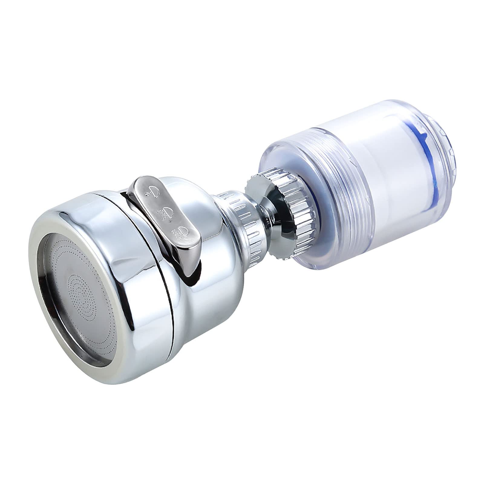 Poteti Pressurized Splash-Proof Water Filter Faucet Nozzle - Stainless Steel Kitchen Faucet Filter Attachment for Clean Drinking Water | Perfect for Washing Fruits, Filling Pots & Preventing Water Splashes in Sink (Silver)