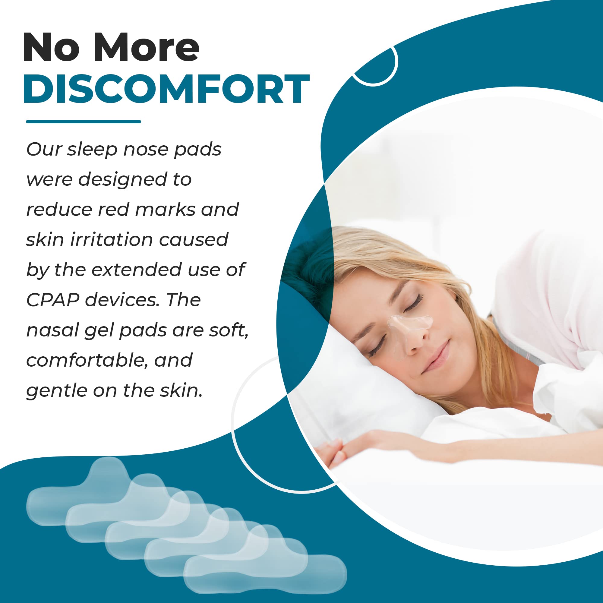 2 Pack CPAP Gel Nose Pads - Premium Soft Nasal Cushions for CPAP Masks, Anti-Irritation & Soreness Relief, Medium Size - Perfect for Sleep Apnea Therapy & Nighttime Comfort (Case of 2)