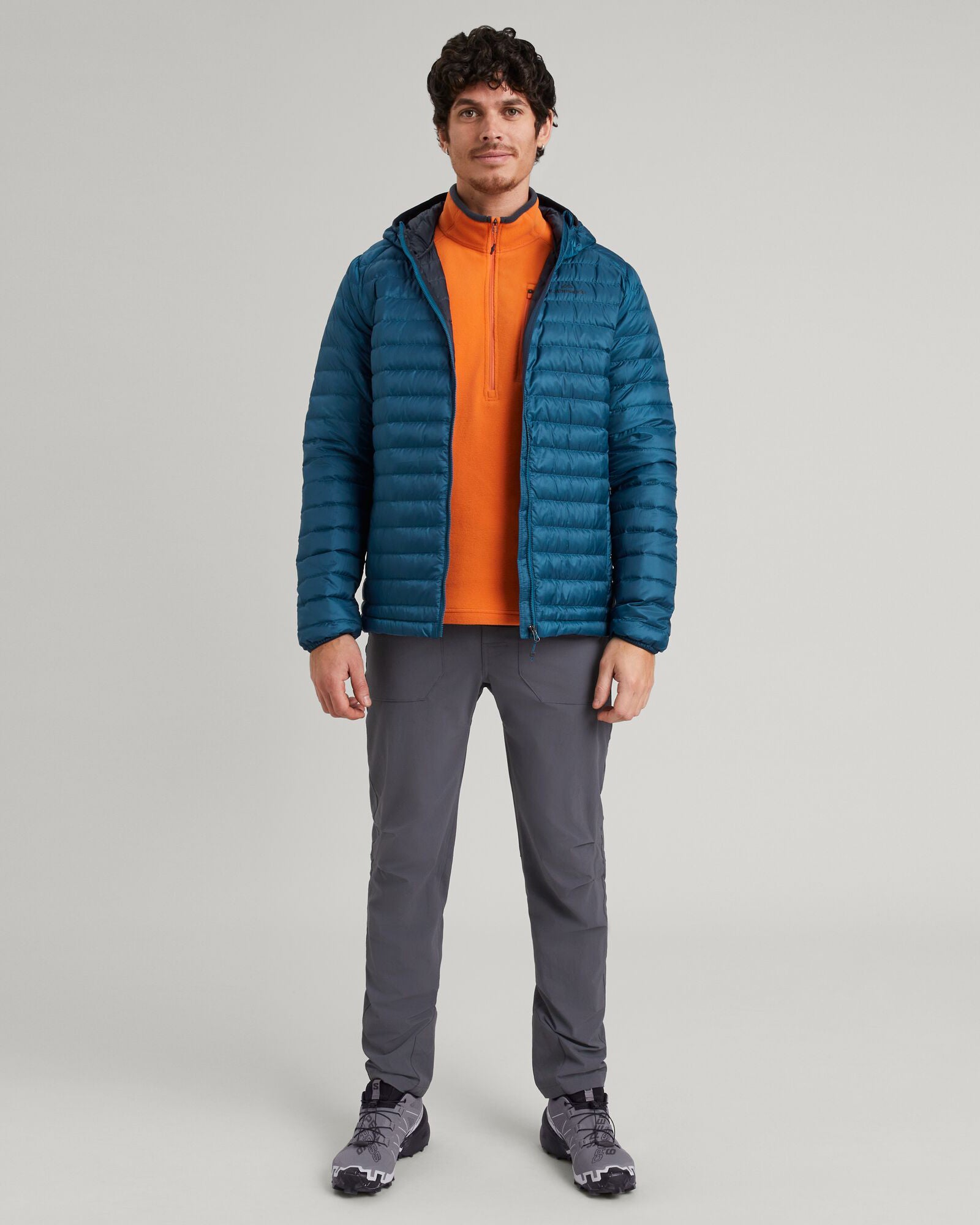 Men's Heli R Hooded Down Jacket - Lightweight Warm Winter Coat for Outdoor Activities | Water-Resistant Insulated Parka for Hiking, Skiing & Cold Weather