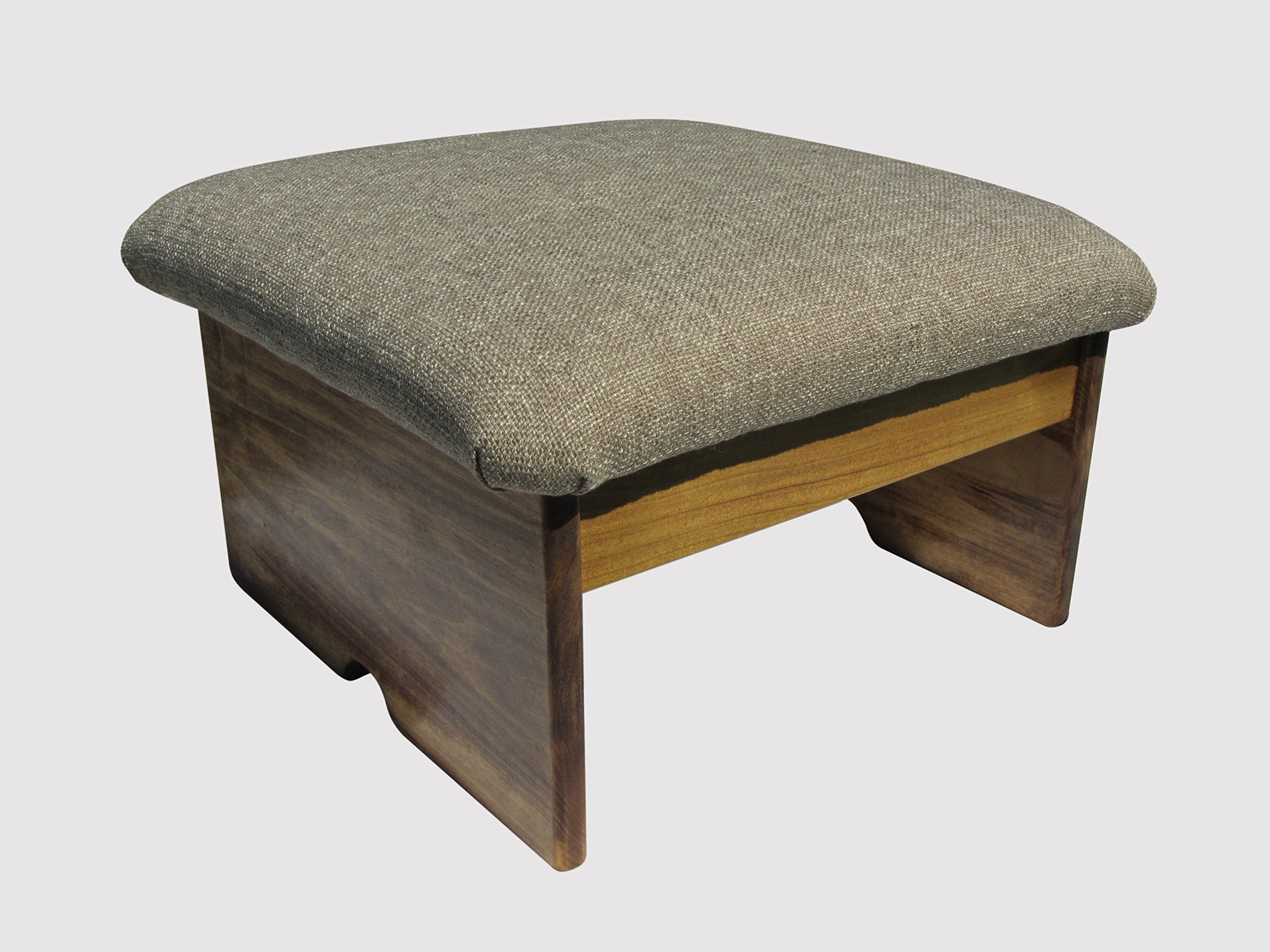 Soft Padded Foot Stool for Bedroom - 10 Inch Tall Comfortable Ottoman - Made in USA - Beige Color - Perfect for Relaxing, Reading & Nursing Chairs
