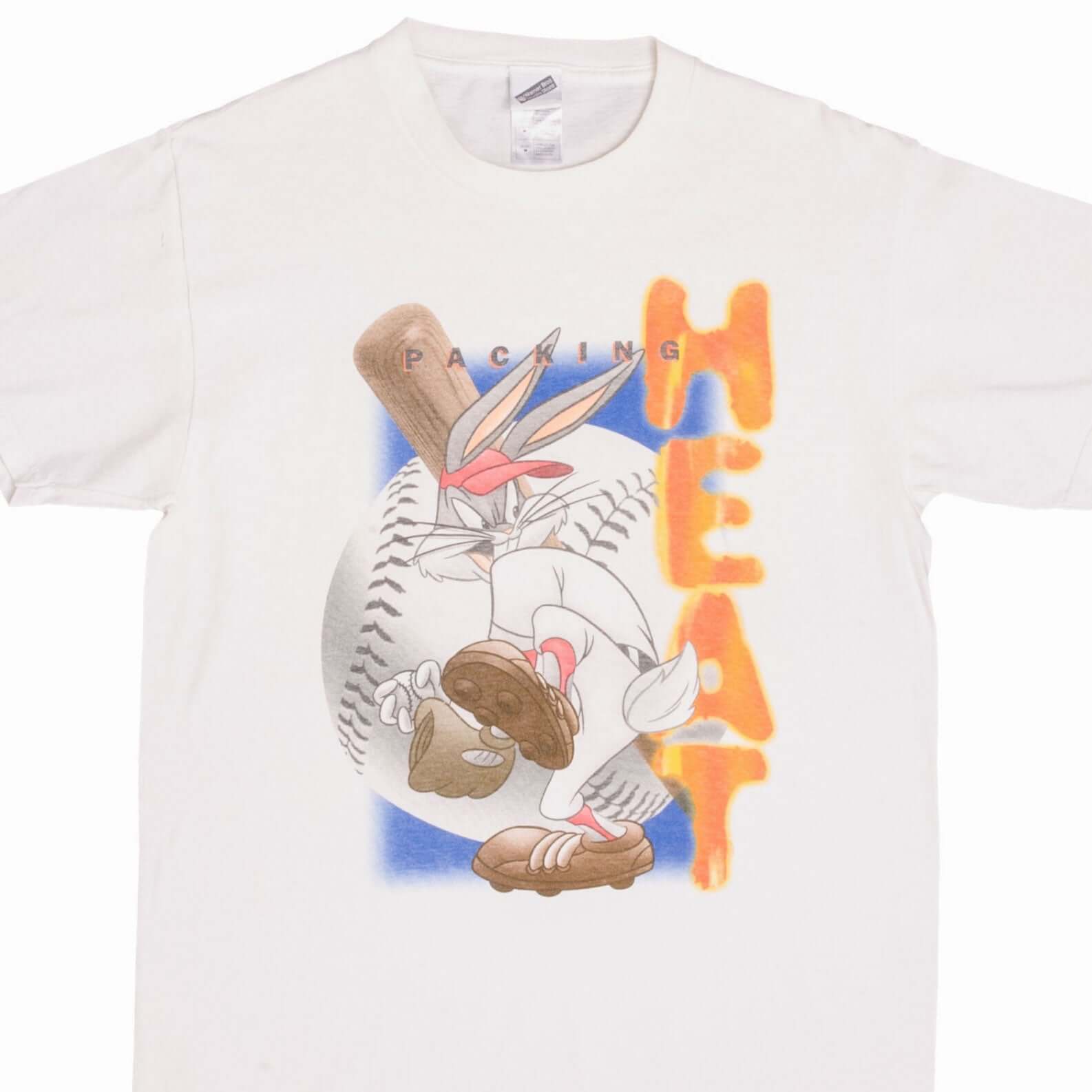 Vintage Looney Tunes Bugs Bunny Baseball Tee Shirt 1999 - Medium Size, Made in USA - Retro Cartoon Graphic T-Shirt for Men & Women - Casual Wear, Gift for Fans, 90s Nostalgia Fashion