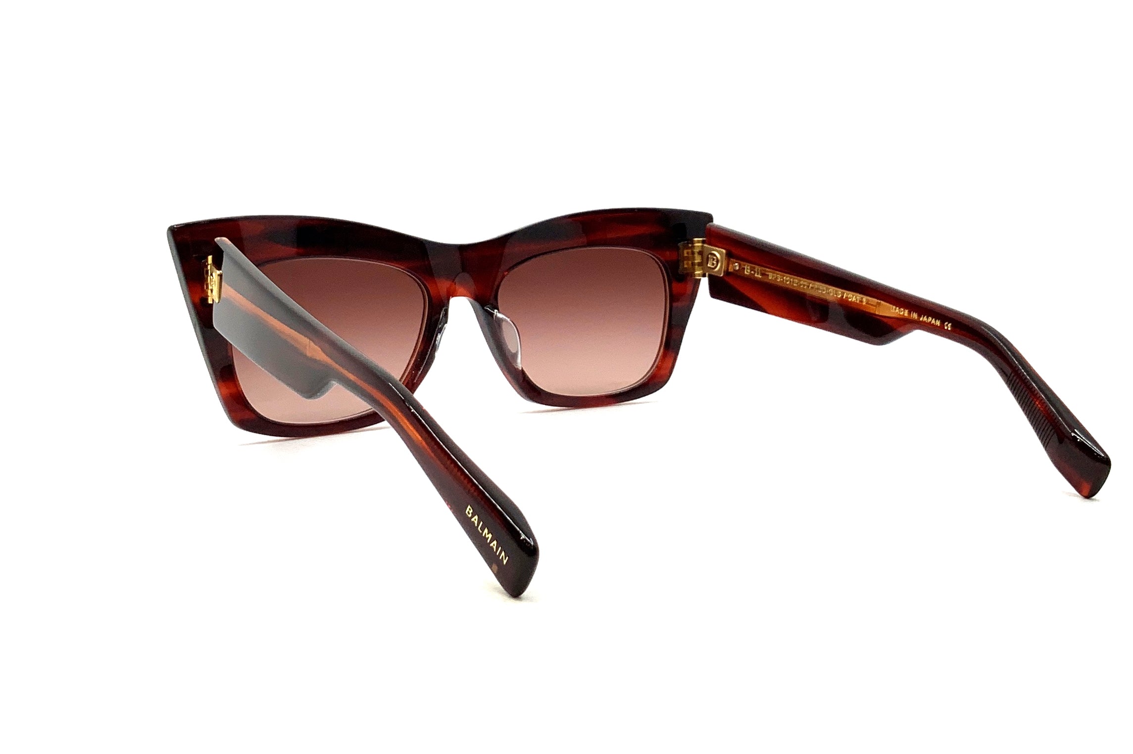 Balmain B II Sunglasses - Red & Gold Frame UV Protection - Perfect for Outdoor Activities, Travel, and Fashion Accessories