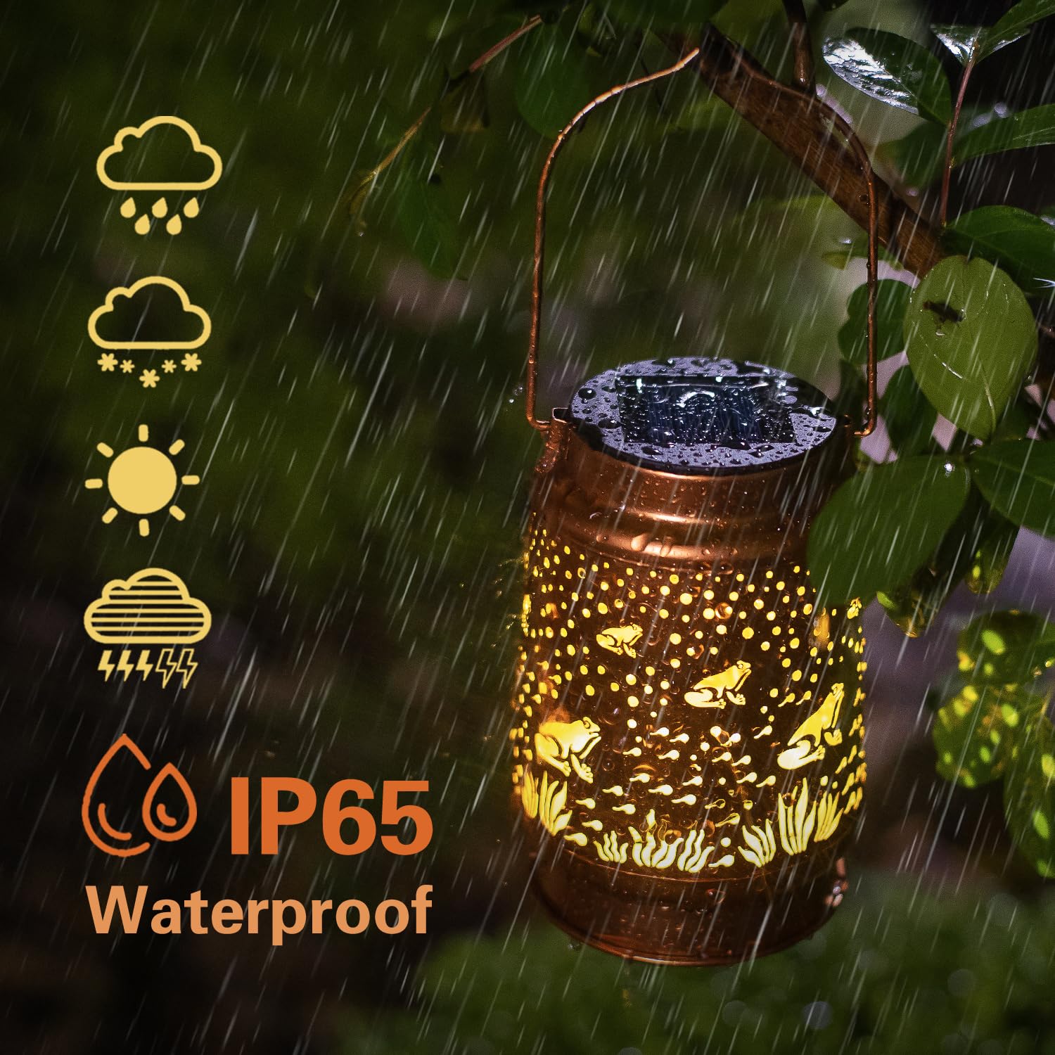 Solar Powered Frog Lanterns - Waterproof Outdoor Hanging LED Lights for Garden, Patio, Yard & Pathway Decor - Unique Metal Frog-Shaped Solar Light Gift for Women & Men - Perfect for Landscape Lighting, Tabletop Display & Lawn Decoration