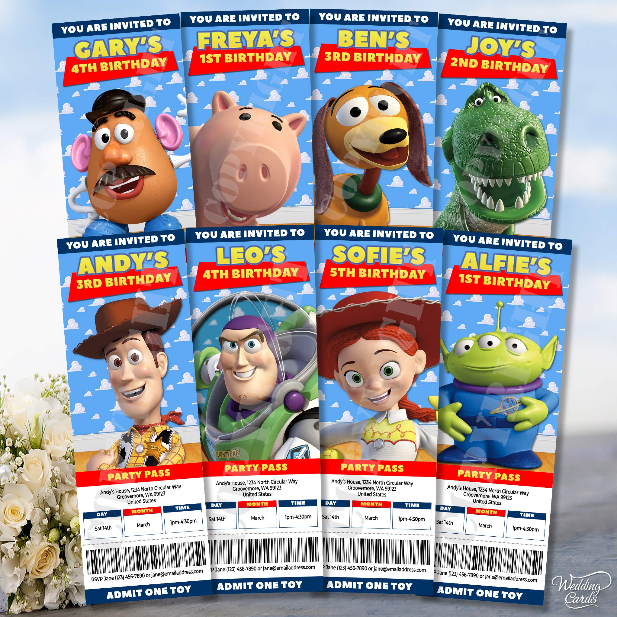 10 Pack Personalized Kids Birthday Party Invitations - Customizable Invite Cards for Boys & Girls - Perfect for Birthday Celebrations, Themed Parties & Special Events