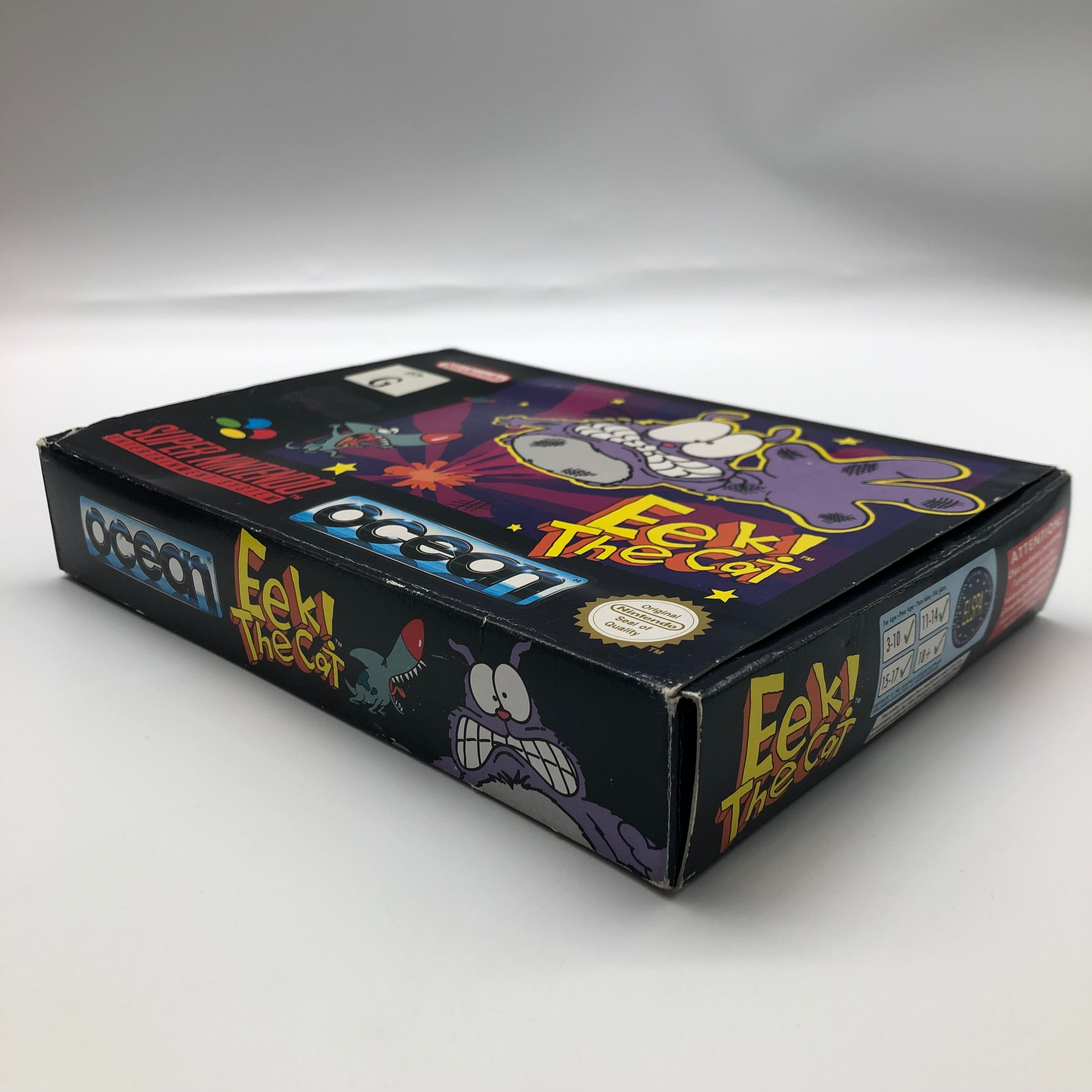 Eek! The Cat Super Nintendo SNES Game - Complete Boxed PAL Version | Retro Gaming Collectible for SNES Enthusiasts & 90s Nostalgia Fans