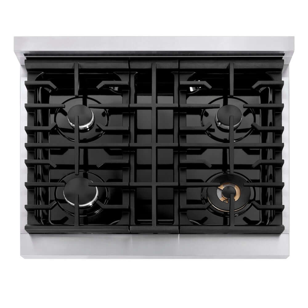 ZLINE 30 Inch Stainless Steel Gas Rangetop with 4 Burners & Porcelain Cooktop - Professional SRT30 Range for Home Kitchen, Perfect for Cooking, Baking & Entertaining