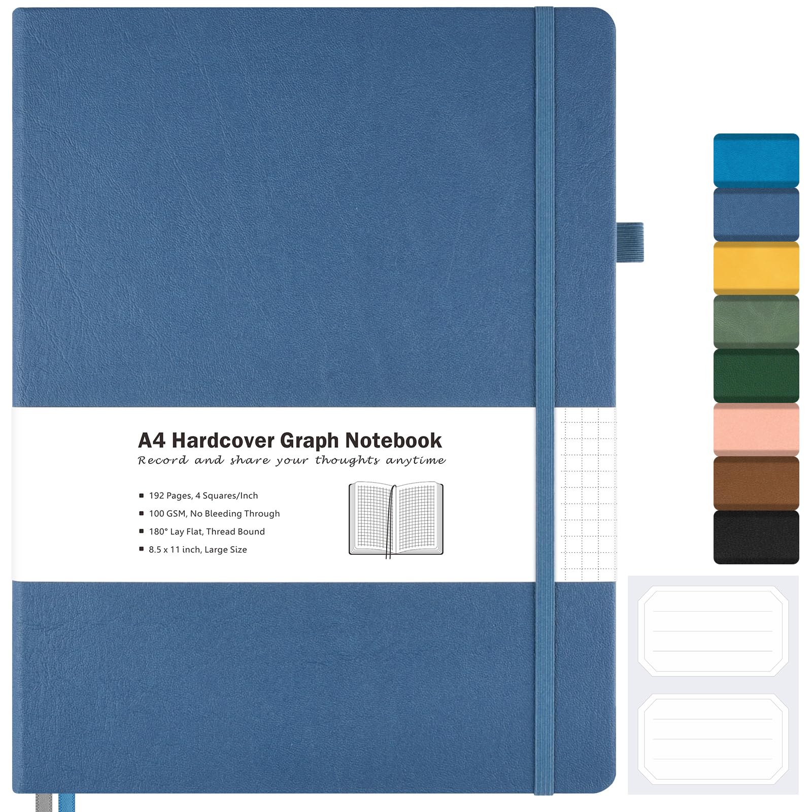 Premium Hardcover Graph Paper Notebook 8.5