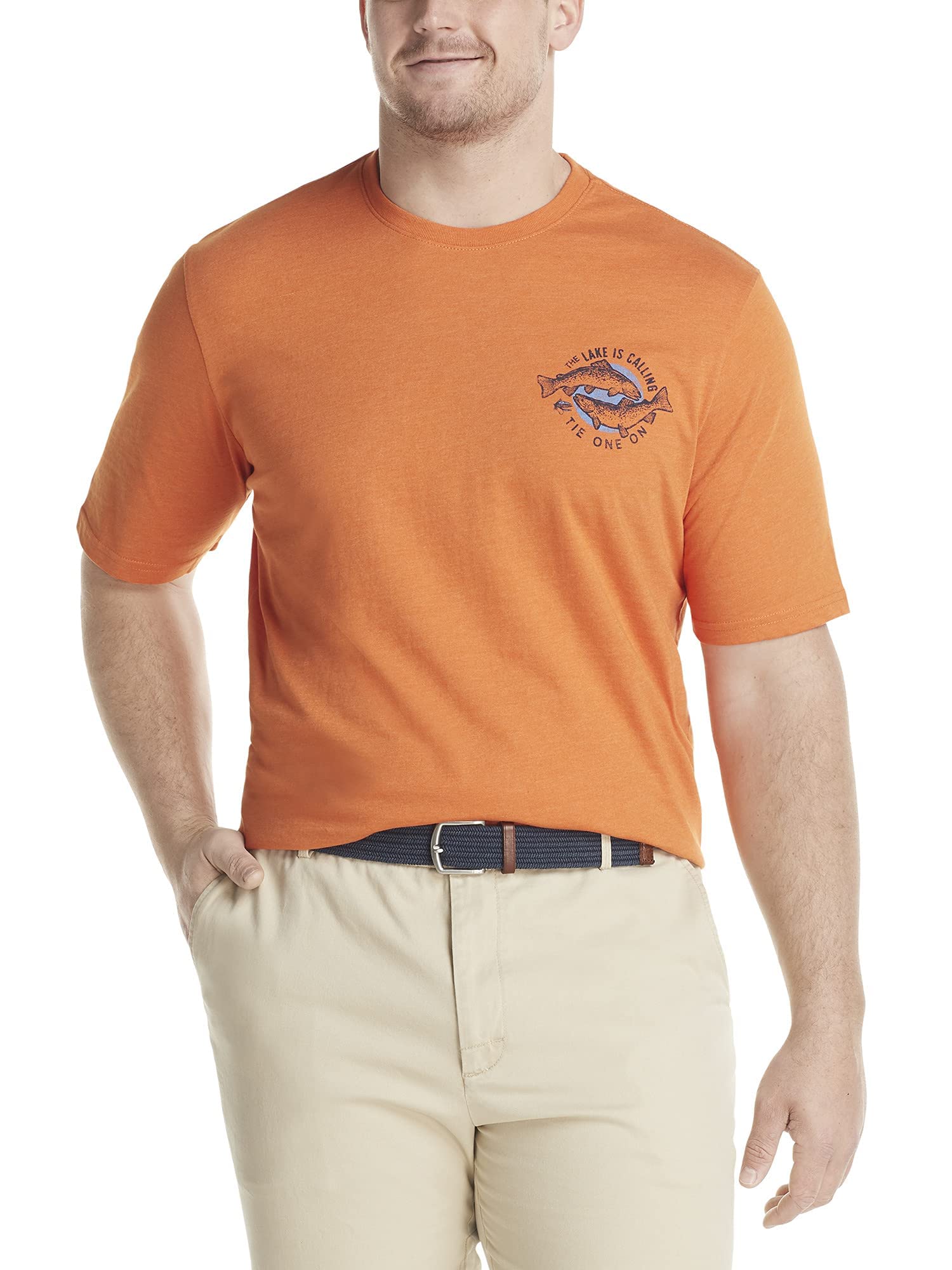 IZOD Men's Big & Tall Saltwater Short Sleeve Graphic T-Shirt - Comfortable Casual Wear for Beach, Pool & Summer Outings