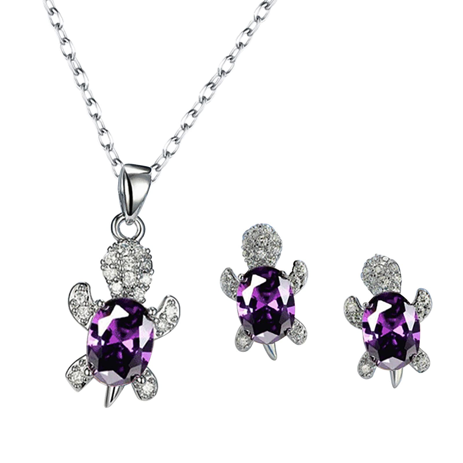 Turtle Jewelry Set - Animal Themed Necklace and Earrings for Women | Prom, Party, and Everyday Wear | Simple and Elegant Turtle Series