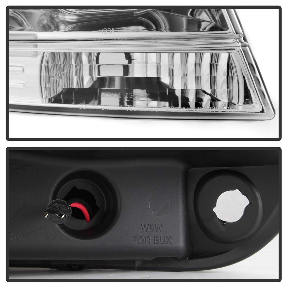 99-04 Jeep Grand Cherokee LED DRL Tube Headlights - Chrome/Clear Lens for Enhanced Visibility & Style | Perfect for Off-Roading & Night Driving