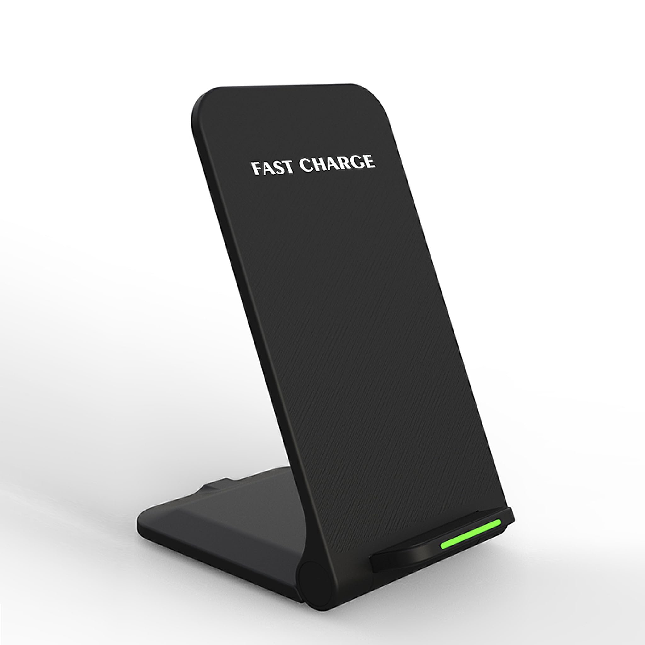 Pipestation 15W Fast Wireless Charger Stand for iPhone & Samsung - Qi Certified Wireless Charging Station for iPhone 15/14/13/12/11, Samsung S23/S22/S21 - Adjustable Phone Stand (Black) | Perfect for Bedside, Office & Travel Charging