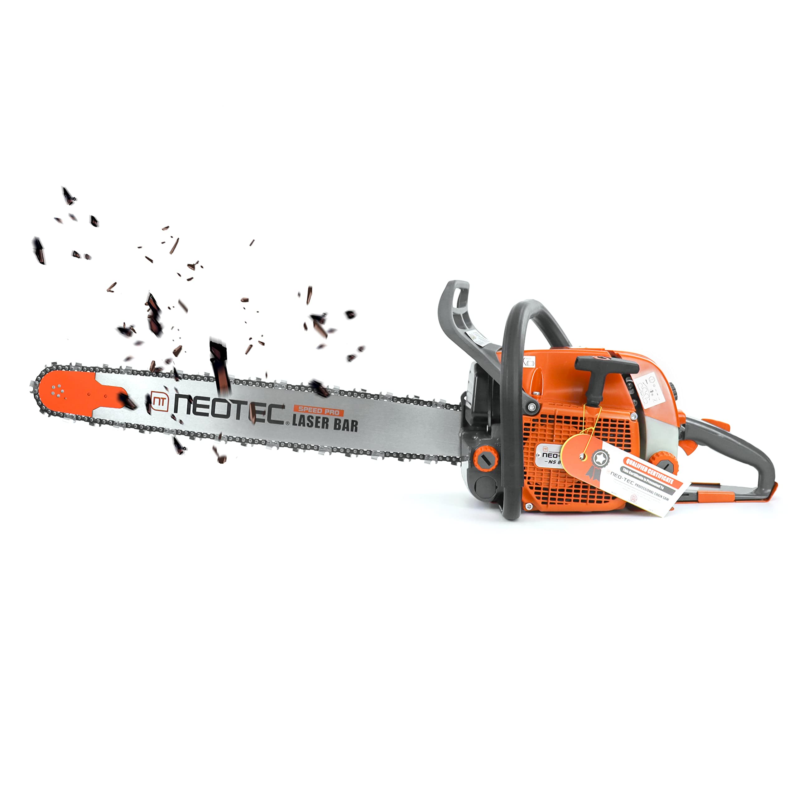 NEO-TEC NS872I 72cc Professional Gas Chainsaw - High Performance with NGK Spark Plug & Italian Ignition Coil | 24 Inch Bar (Compatible with 25