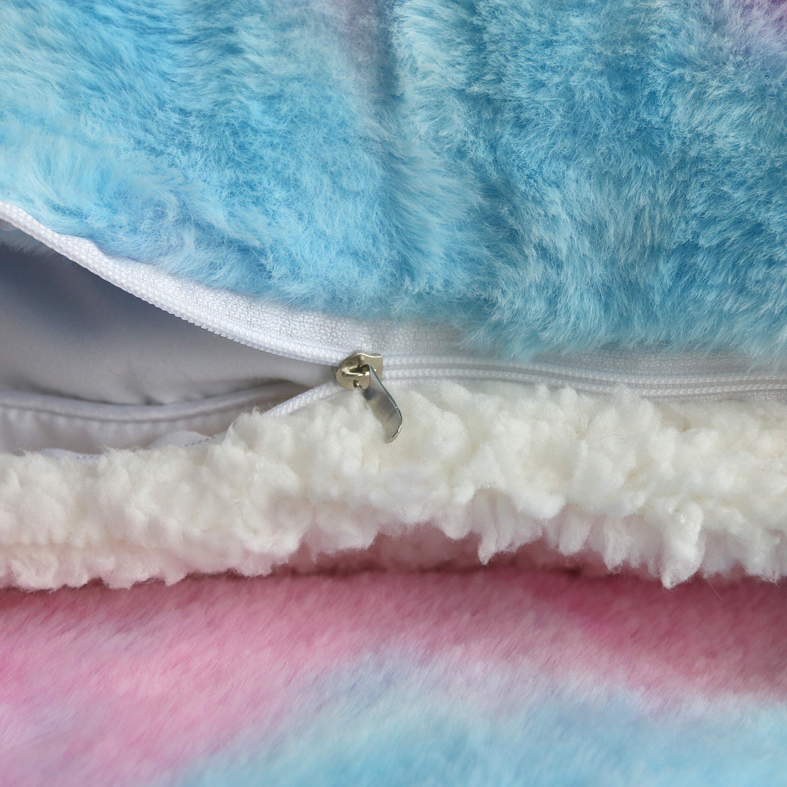 Sleepwish Shaggy Duvet Cover Set - Purple Tie Dye Plush Bedding | Ultra Soft Crystal Velvet & Faux Fur Sherpa Backing | 3-Piece Comforter Cover with 2 Pillowcases (Full/Queen Size) | Cozy Winter Bedroom Upgrade for Master Bedroom, Guest Room & Dorm Decor