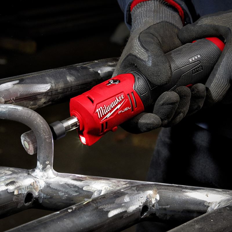 M12 FUEL 12V Brushless Cordless Straight Die Grinder Kit with 2 Batteries - Perfect for Metalworking, Wood Carving & DIY Projects