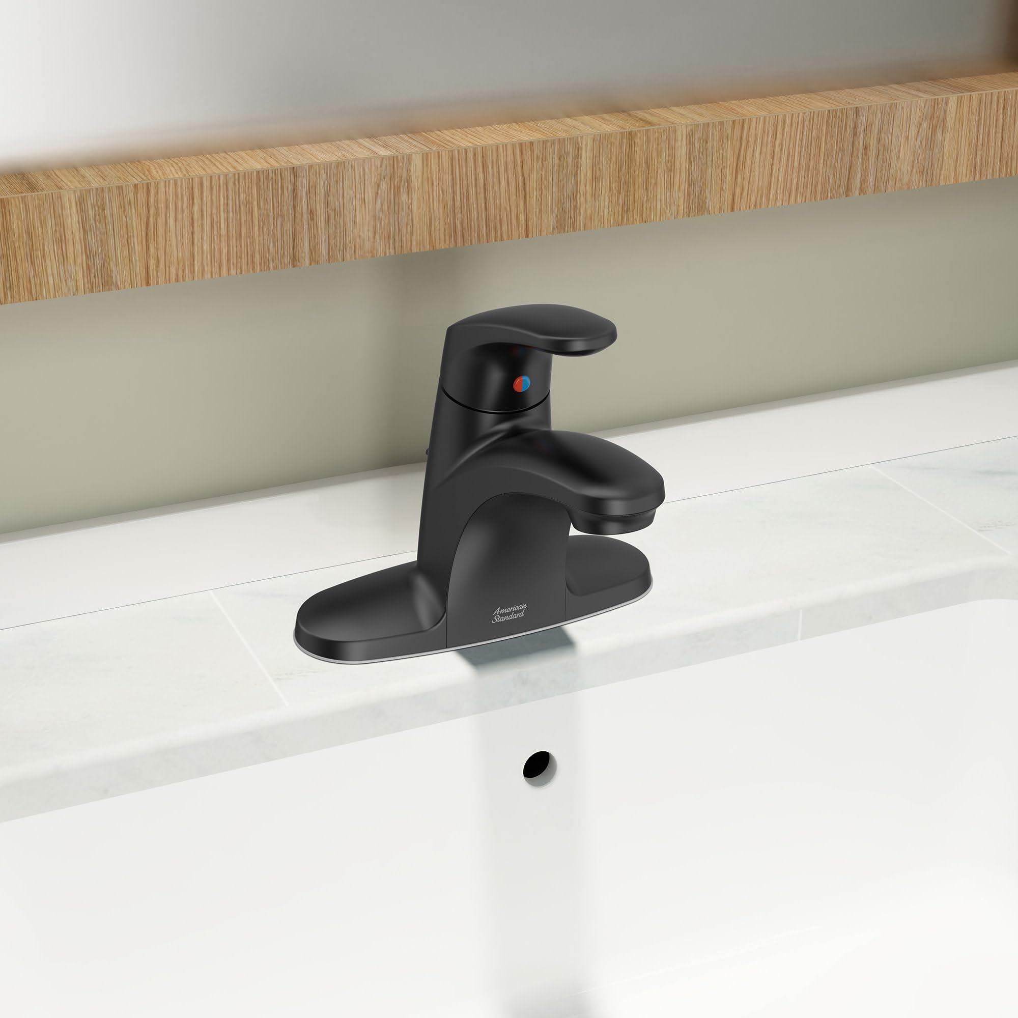 American Standard 7075005.002 Colony Pro SL Centerset Bathroom Faucet with Drain - Polished Chrome Finish for Modern Vanities and Powder Rooms