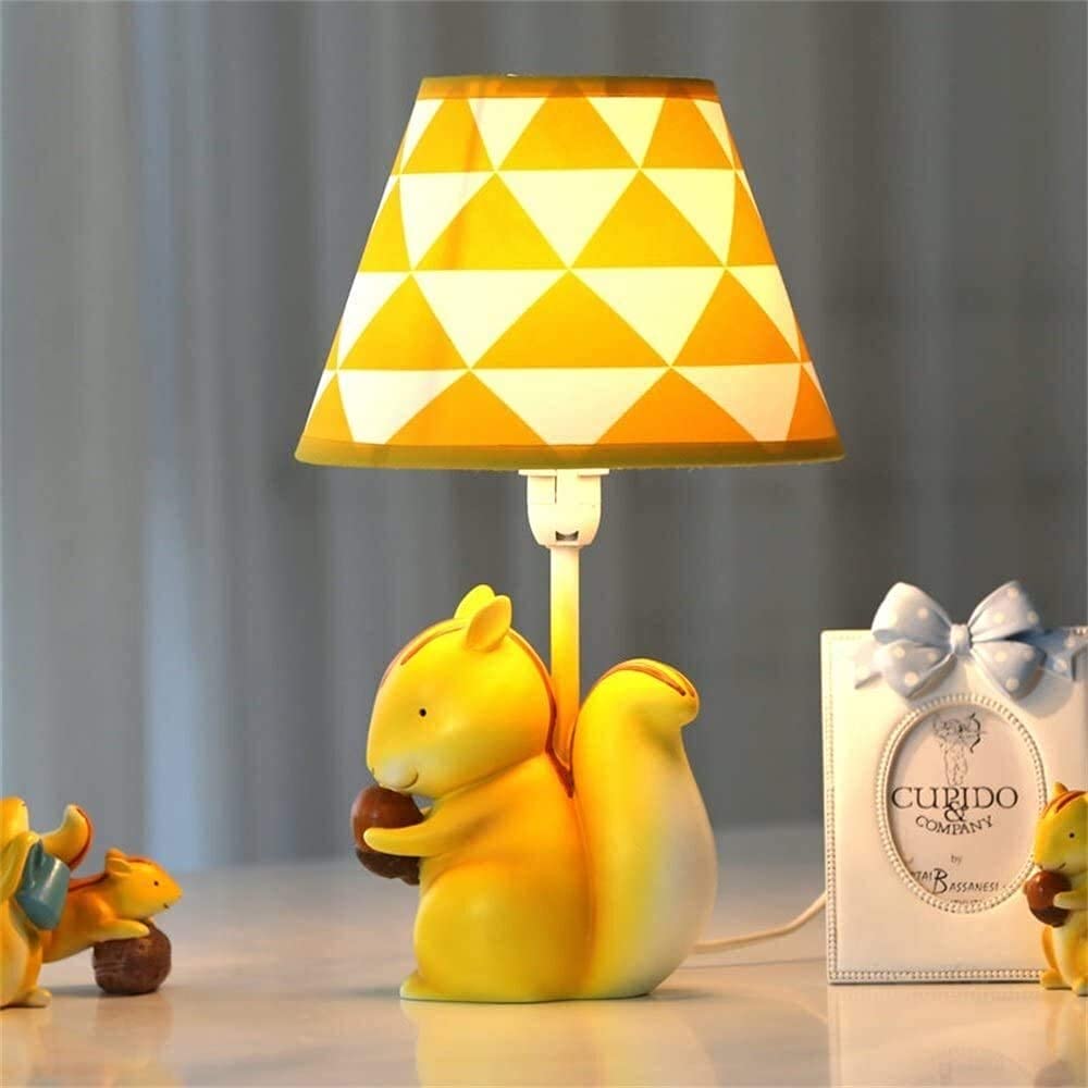 Cartoon LED Desk Lamp for Kids Room - Cute Eichhänchen Design Bedside Night Light for Boys & Girls - Perfect for Study, Reading and Bedroom Decor