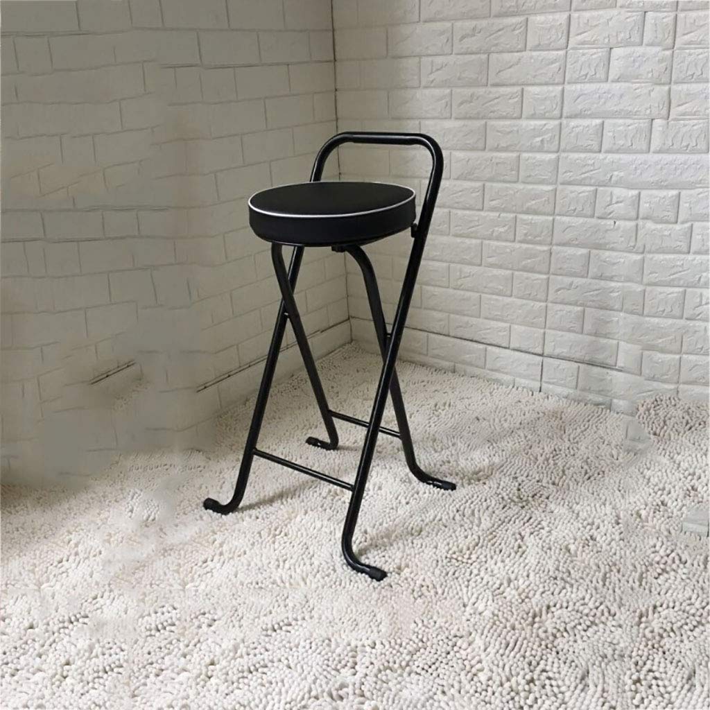 Portable Folding Bar Stool - Adjustable Height 65/75cm, Thick Padded Seat, 3 Color Options - Perfect for Kitchen Island, Home Bar, Dining Room & Small Spaces