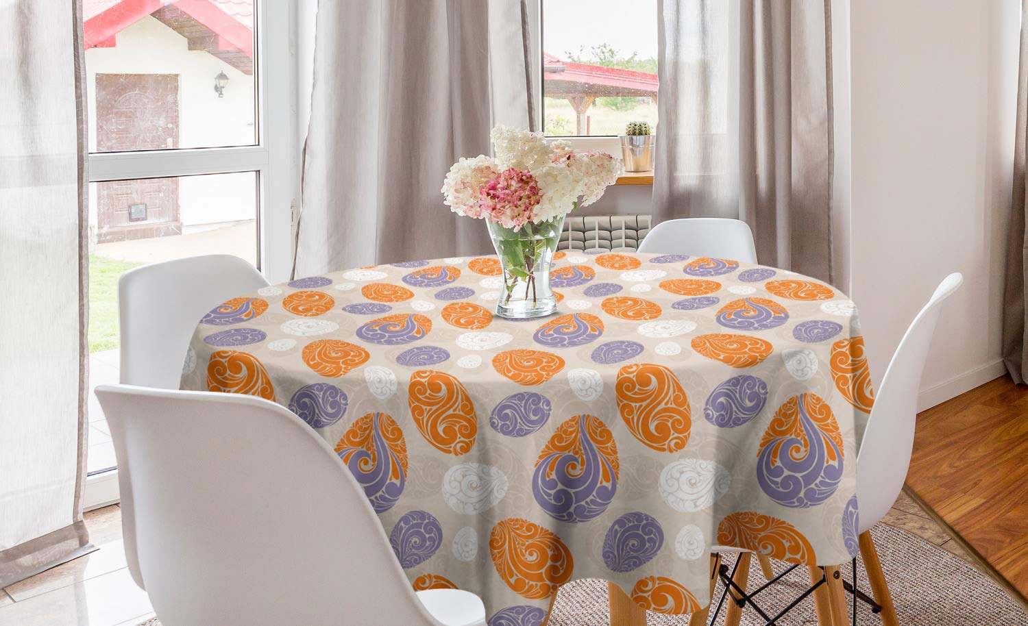 Ambesonne Abstract Round Tablecloth 60