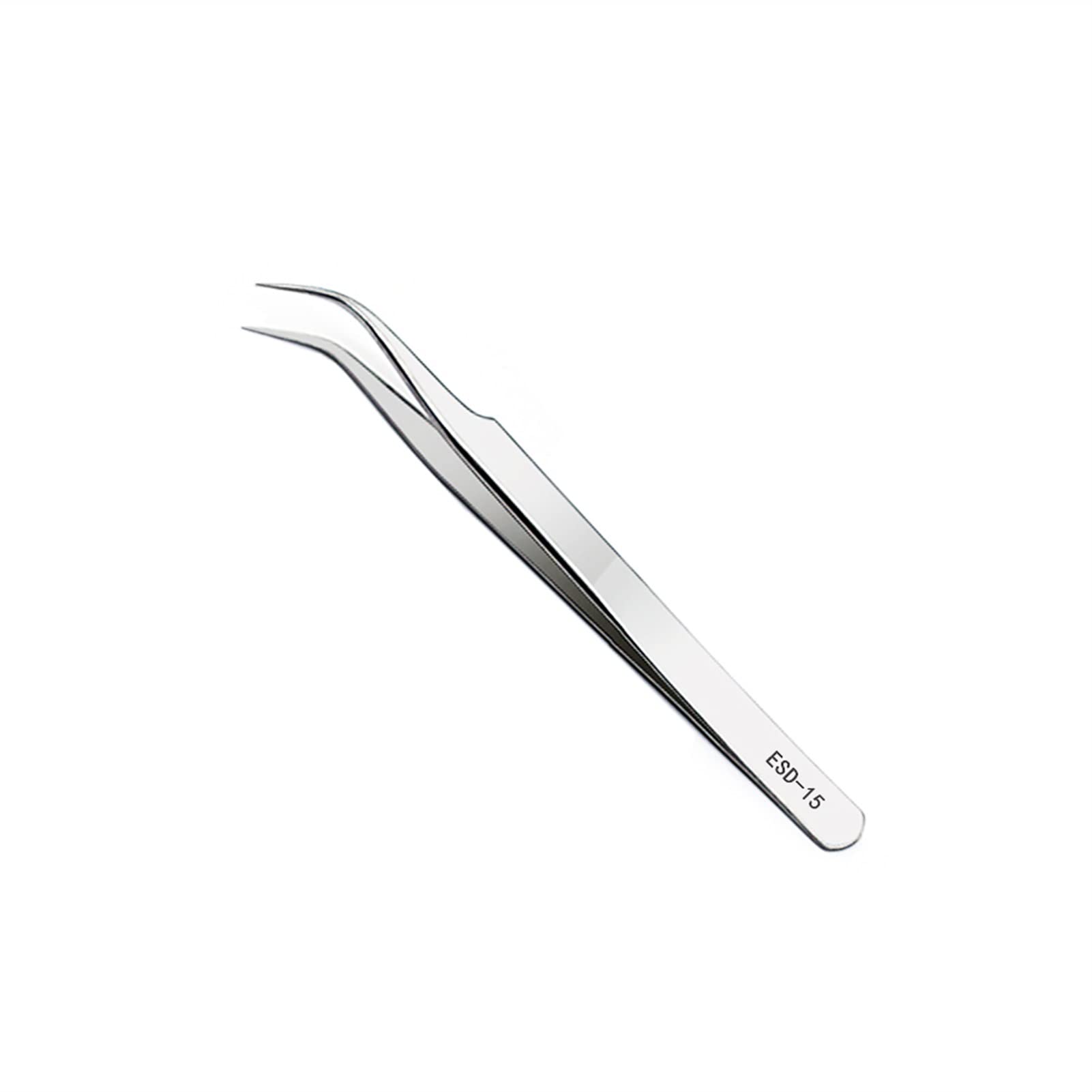 Stainless Steel Reverse Action Tweezers - Straight & Curved Precision Tweezers for Acrylic Nails, Eyelash Extensions & Beauty Maintenance (1PC) | Professional Hand Tools for Nail Shaping, Jewelry Making & Crafting