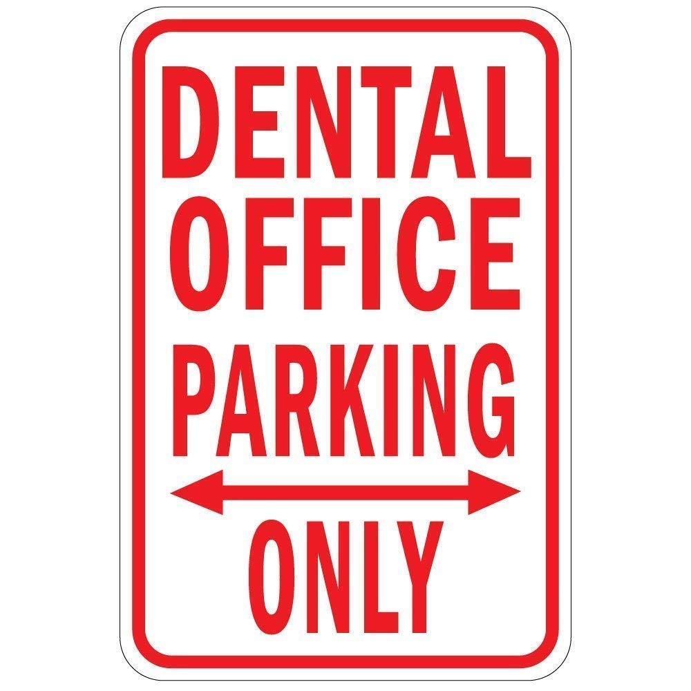 Vintage Metal Tin Sign - 'Dental Office Parking Only' 8''x12'' Rustic Aluminum Wall Decor for Office, Clinic & Home | Perfect for Dentist Waiting Room, Man Cave & Retro Themed Spaces