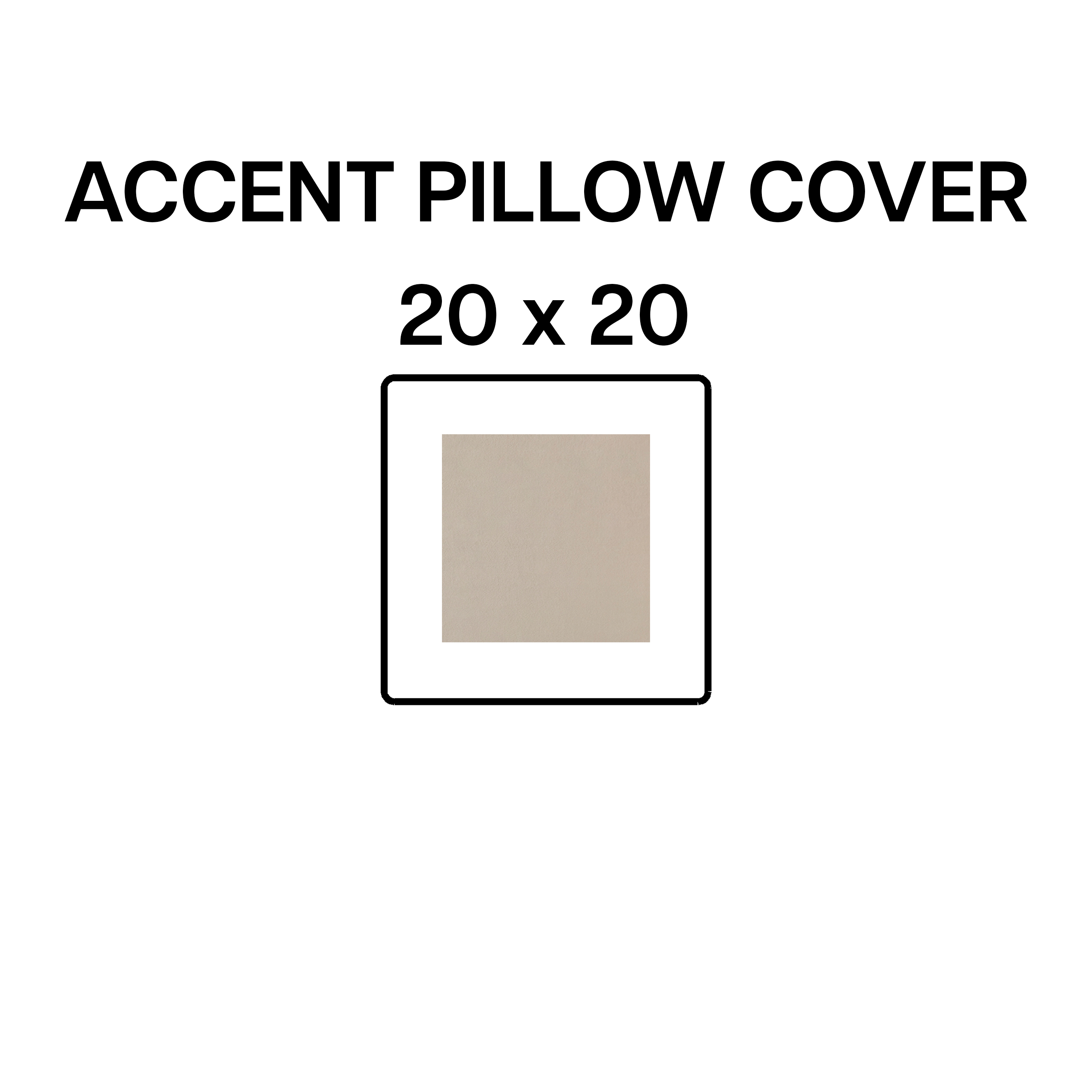 20x20 Inch Alabaster Accent Pillow Cover BP 642 83 - Soft Decorative Throw Pillow Case for Sofa, Bedroom & Living Room Decor