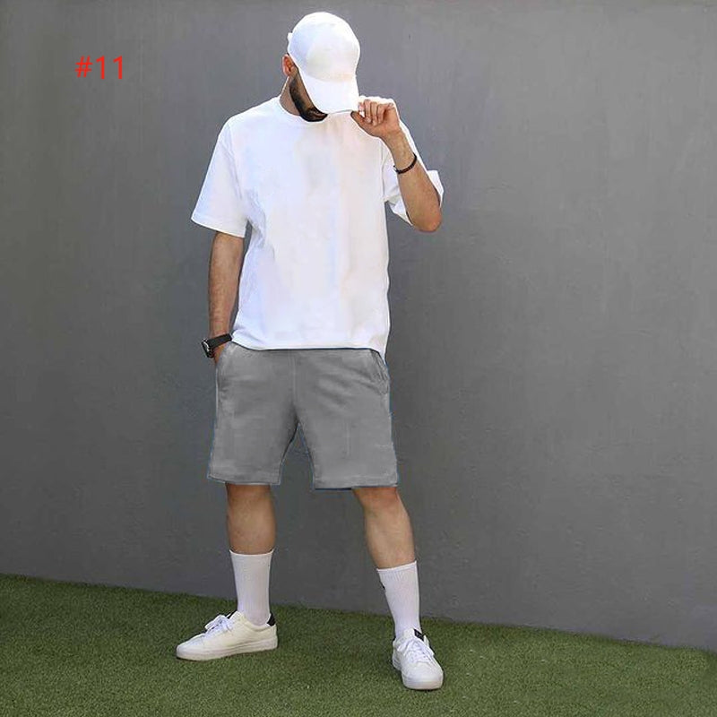 Men's Casual Short Sleeve T-Shirt and Shorts Set - Comfortable Summer Outfit for Beach, Gym, and Everyday Wear