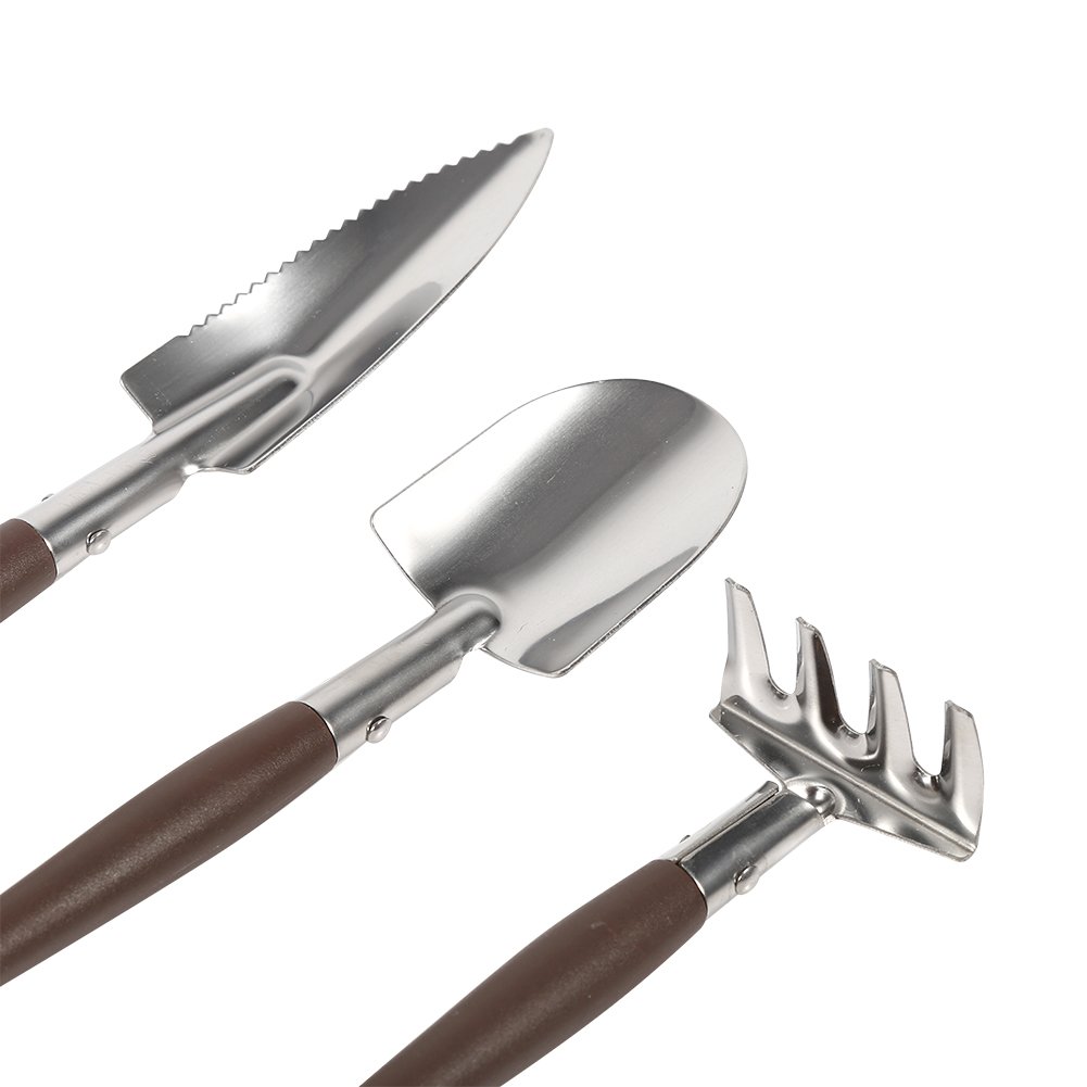 Stainless Steel Gardening Tool Set with Plastic Handle - Shovel, Spade, Rake for Kids & Adults - Perfect for Mini Garden Planting, Yard Work & Outdoor Play
