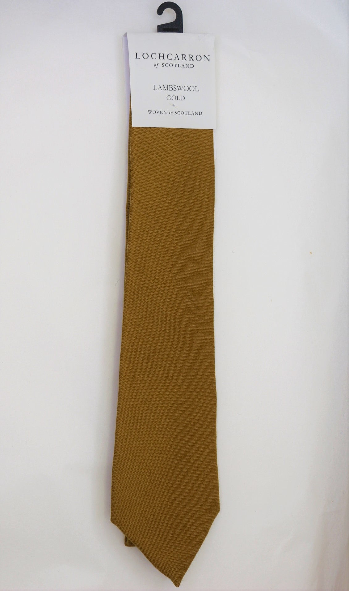 Premium Lochcarrron Wool Necktie for Men - Classic Gold Color - Perfect for Business Meetings, Weddings & Formal Occasions