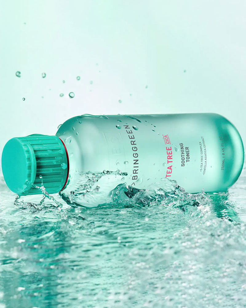 BRING GREEN Tea Tree Cica Soothing Toner for Acne-Prone Skin - Hydrating Facial Toner with Natural Ingredients for Sensitive Skin Care - Perfect for Daily Skincare Routine & Post-Workout Refreshment