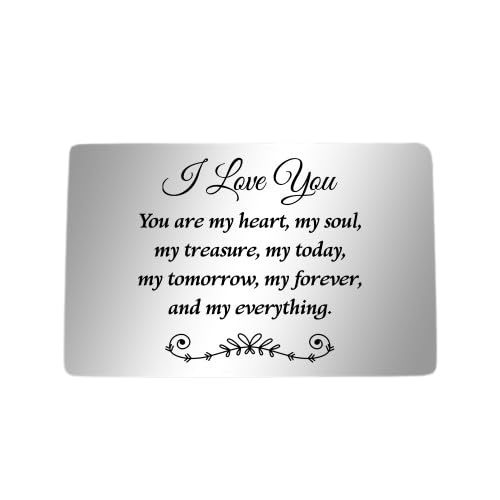 Engraved Wallet Insert Card for Men & Women - Personalized Pocket Keepsake Gift for Boyfriend, Husband, Son, Grandpa & Best Friend - Romantic Birthday, Wedding & Christmas Present (You Are My Everything) - Perfect for Anniversaries, Valentine's Day & Special Occasions