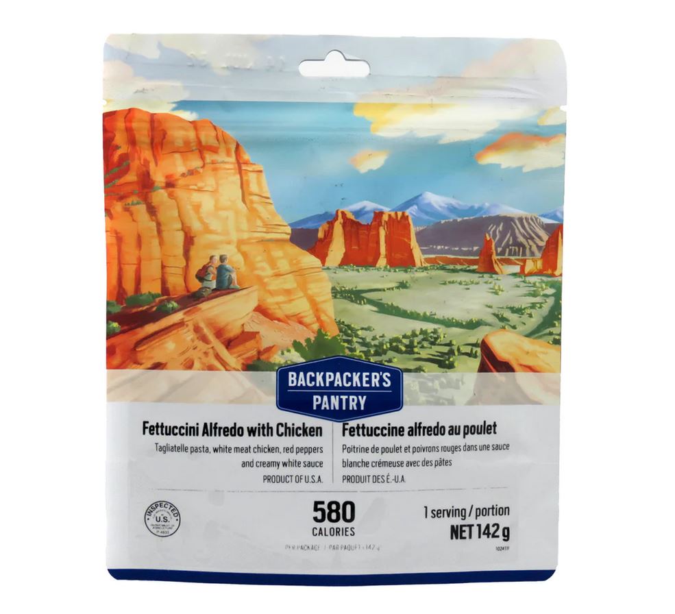 Backpacker's Pantry Fettuccini Alfredo with Chicken - Single Serving Freeze-Dried Meal for Camping, Hiking & Emergency Preparedness