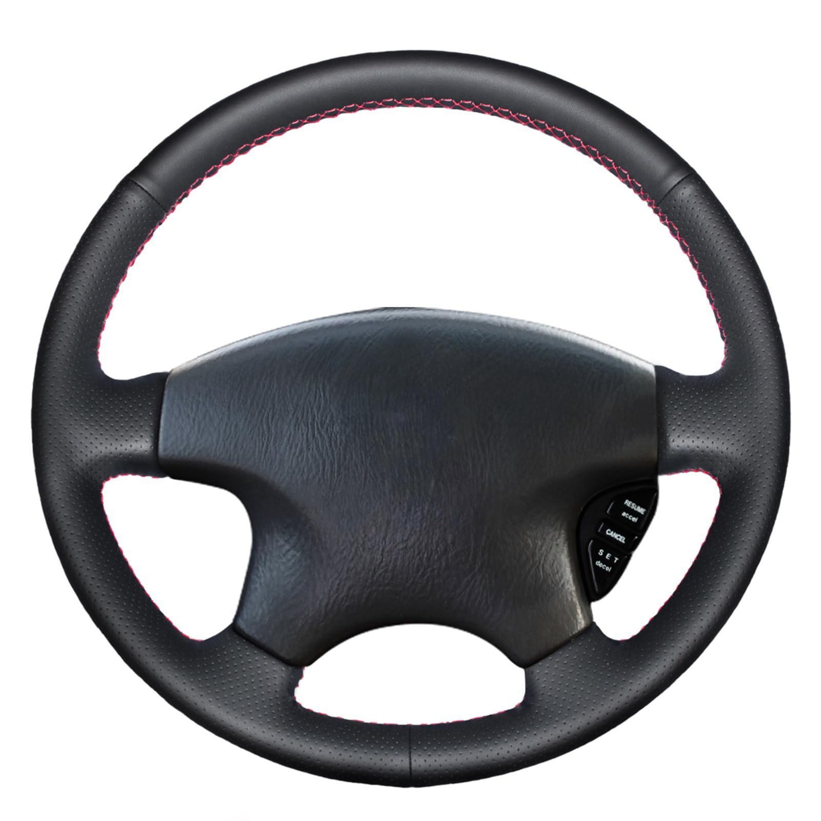 MEWANT Black Leather Steering Wheel Cover for Honda Civic CR-V - Driving Comfort