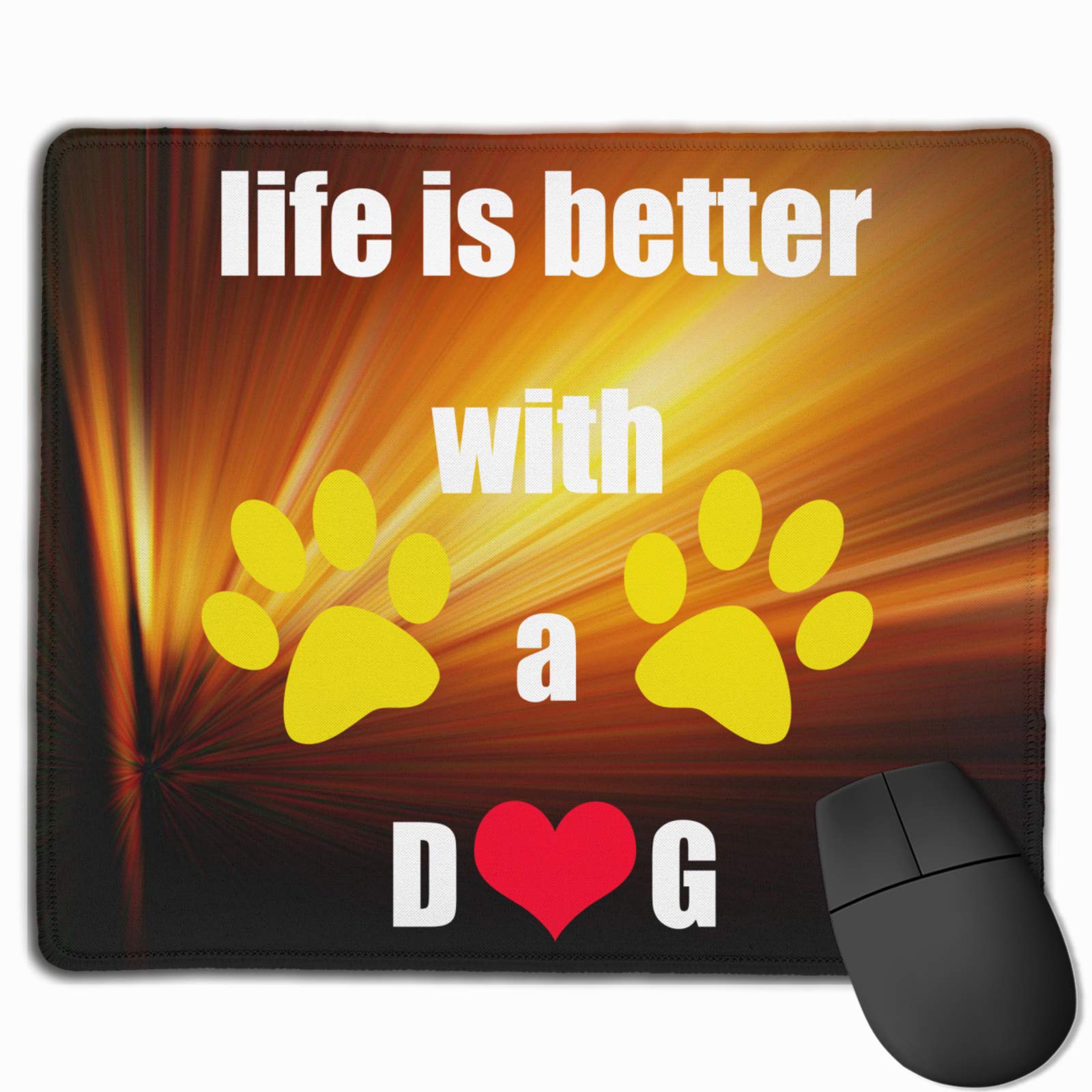 Premium Non-Slip Rubber Mouse Pad (9.8x11.8 Inch/25x30cm) - Durable Rectangle Desk Mat for Computer, Gaming & Office Use - Cute Dog Design Home & Workspace Accessory