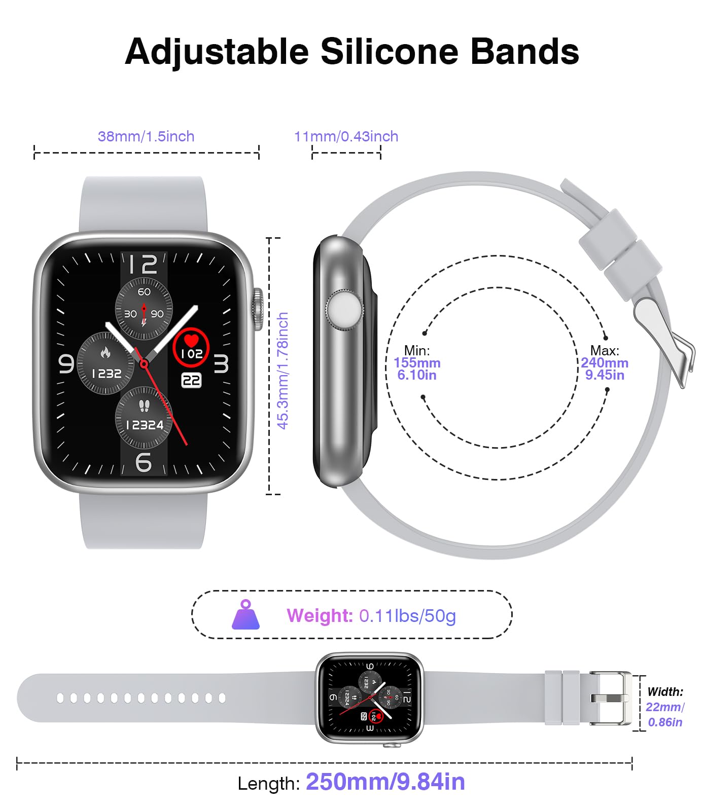 2024 Smart Watch for Men & Women - Bluetooth Call, 1.9