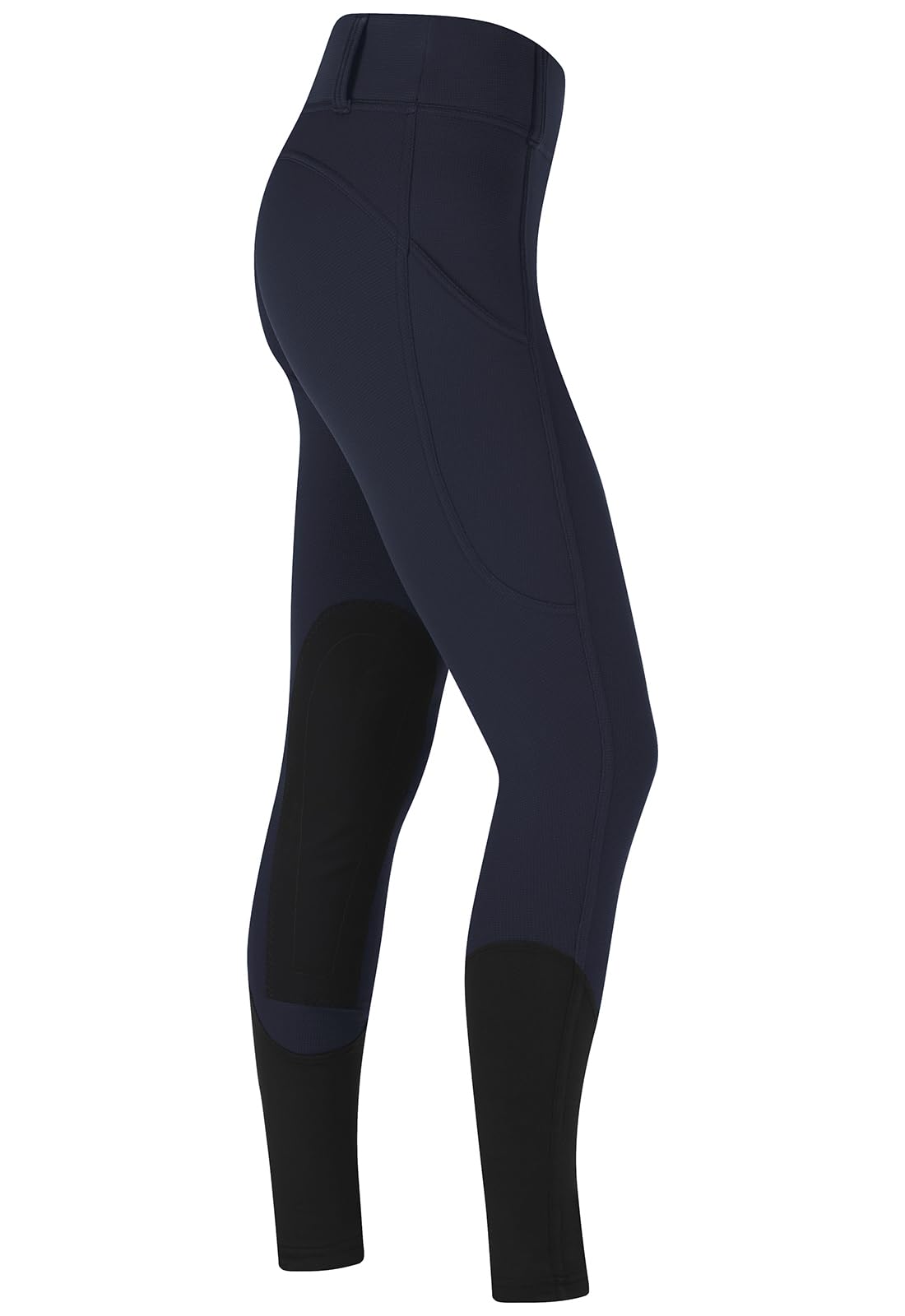 Kerrits Women's Sit Tight Wind Pro Knee Patch Winter Horse Riding Tights – Warm Polartec Equestrian Breeches with Phone Pocket | Cold Weather Riding, Training & Competition