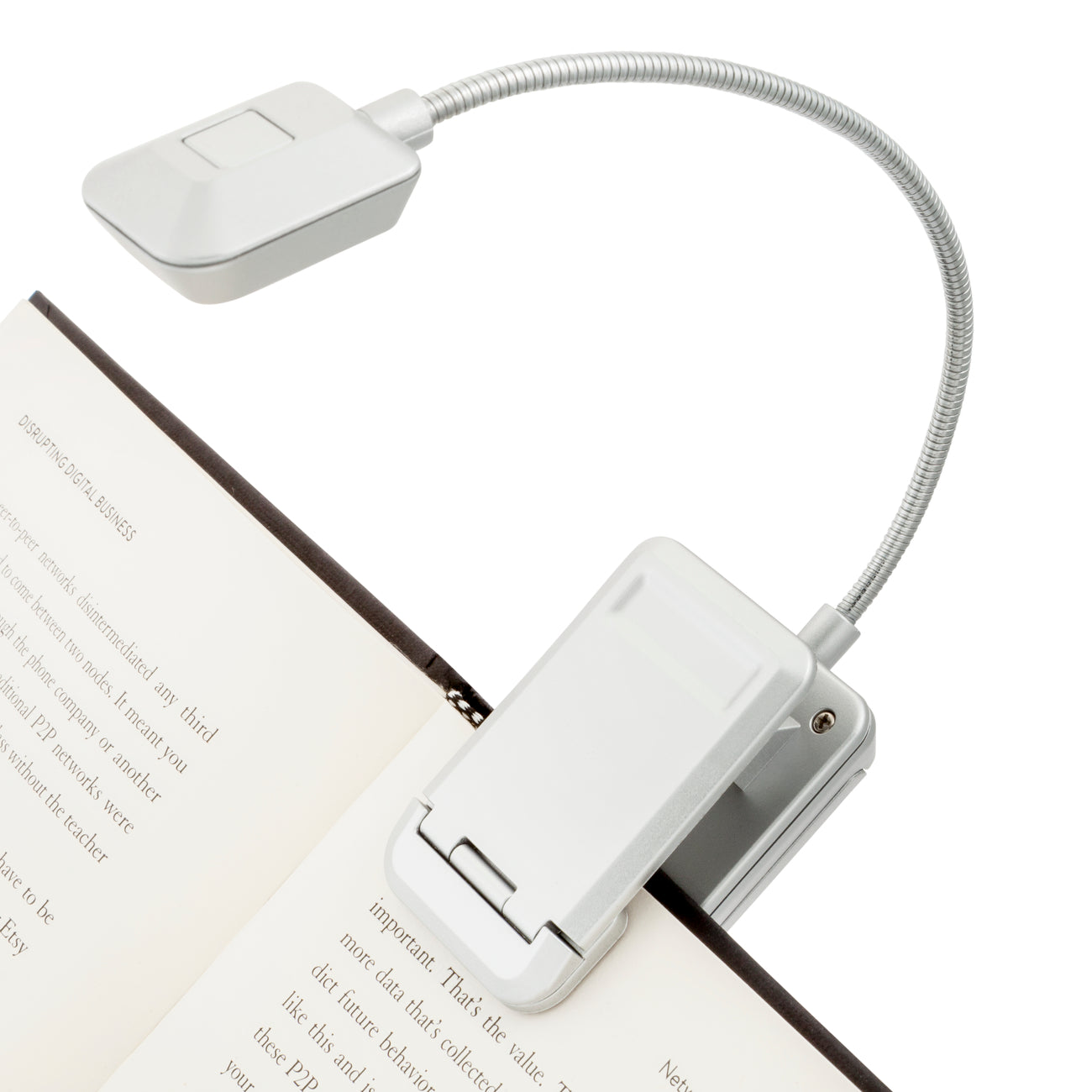 Quad 4 LED Reading Light - Adjustable Brightness Clip-On Book Light for Night Reading, Studying, and Crafting - Perfect for Bedside, Office, and Travel Use