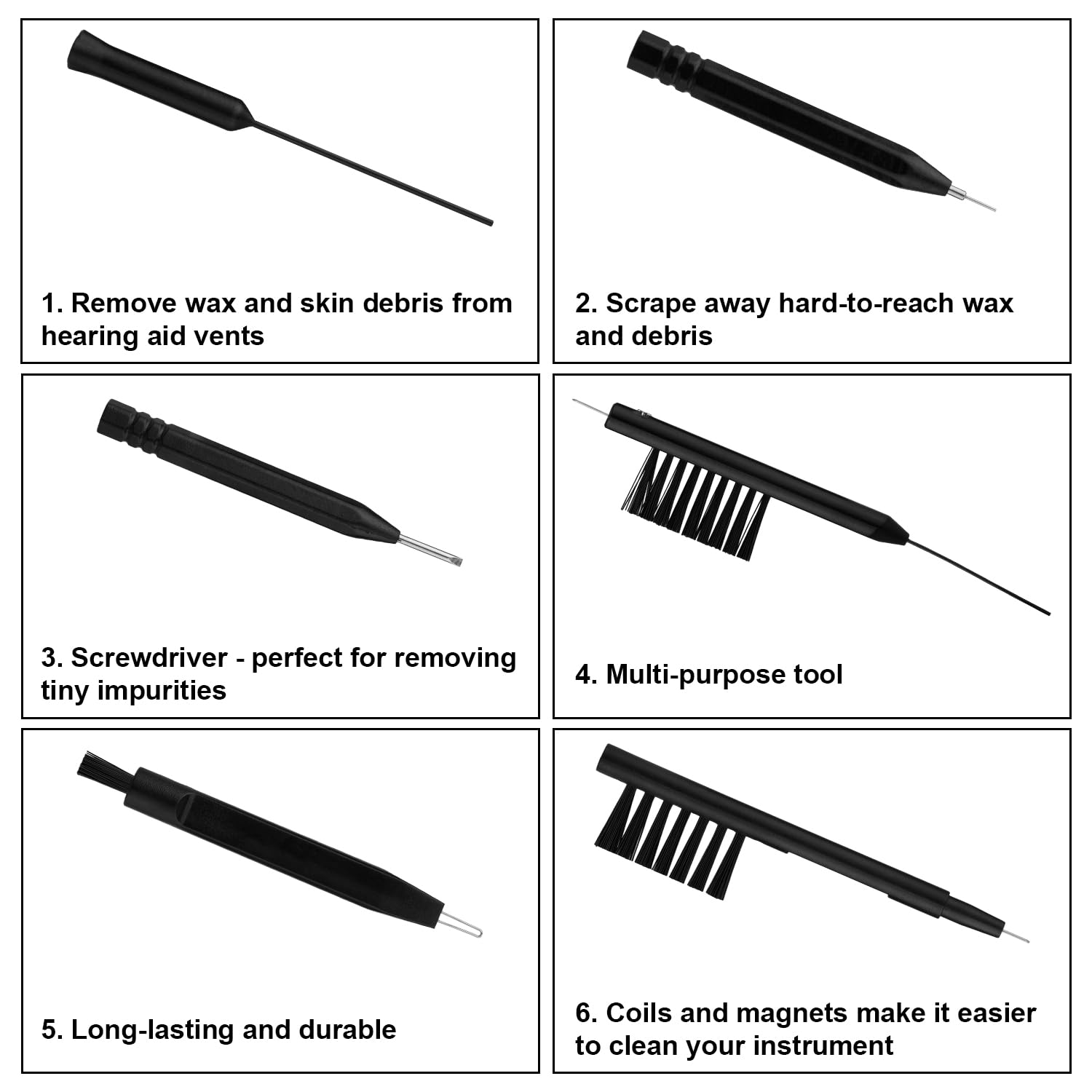 **12-Piece Hearing Aid Cleaning Kit - Includes Brush, Magnifier, Ventilation Rod, Screwdriver & Case - Essential Accessories for Hearing Aids, Headsets, Earbuds & Earphones - Perfect for Daily Maintenance & Travel**