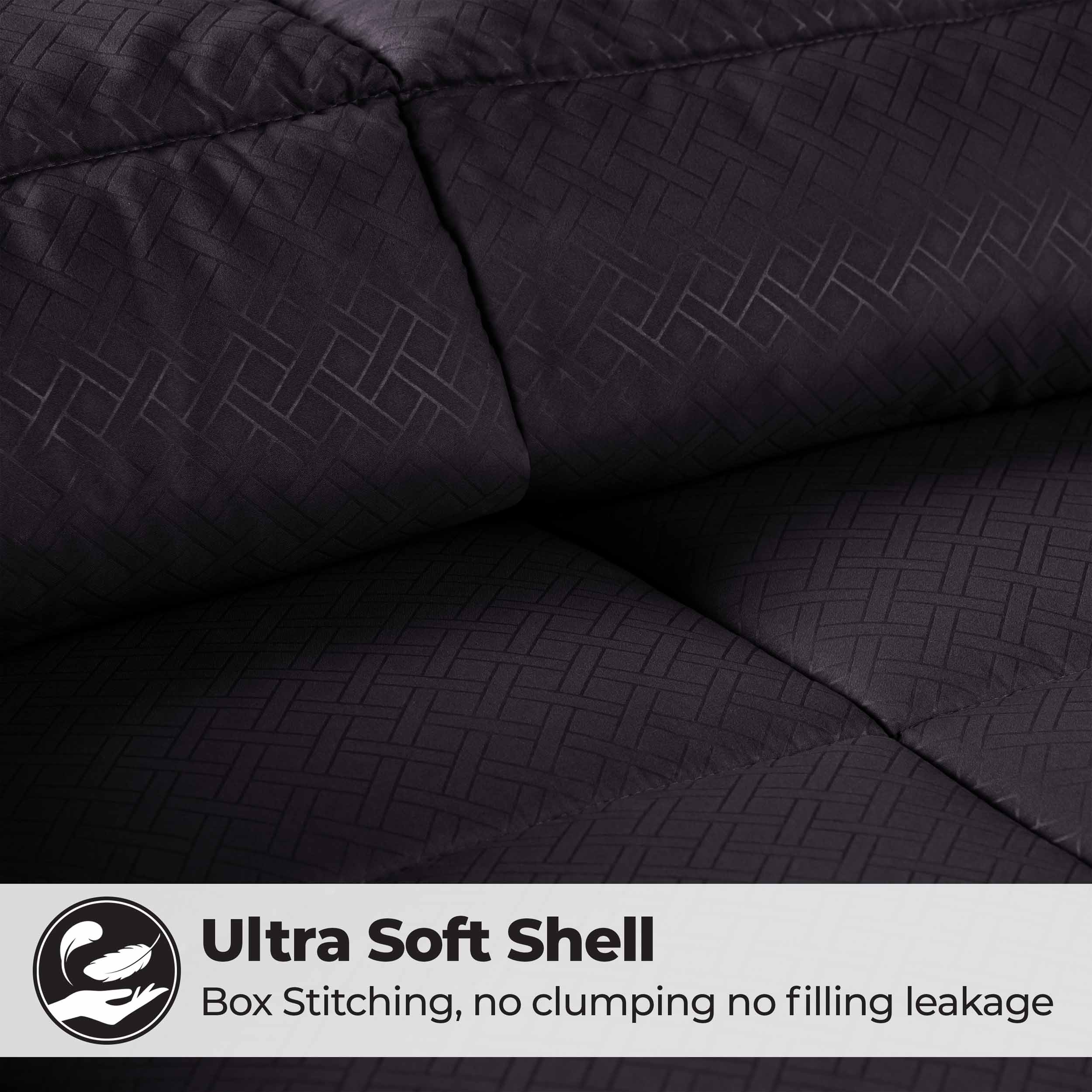 Luxury Basketweave Plush Down Alternative Comforter - Hypoallergenic & Breathable All-Season Bedding for Master Bedroom, Guest Room & Dorm