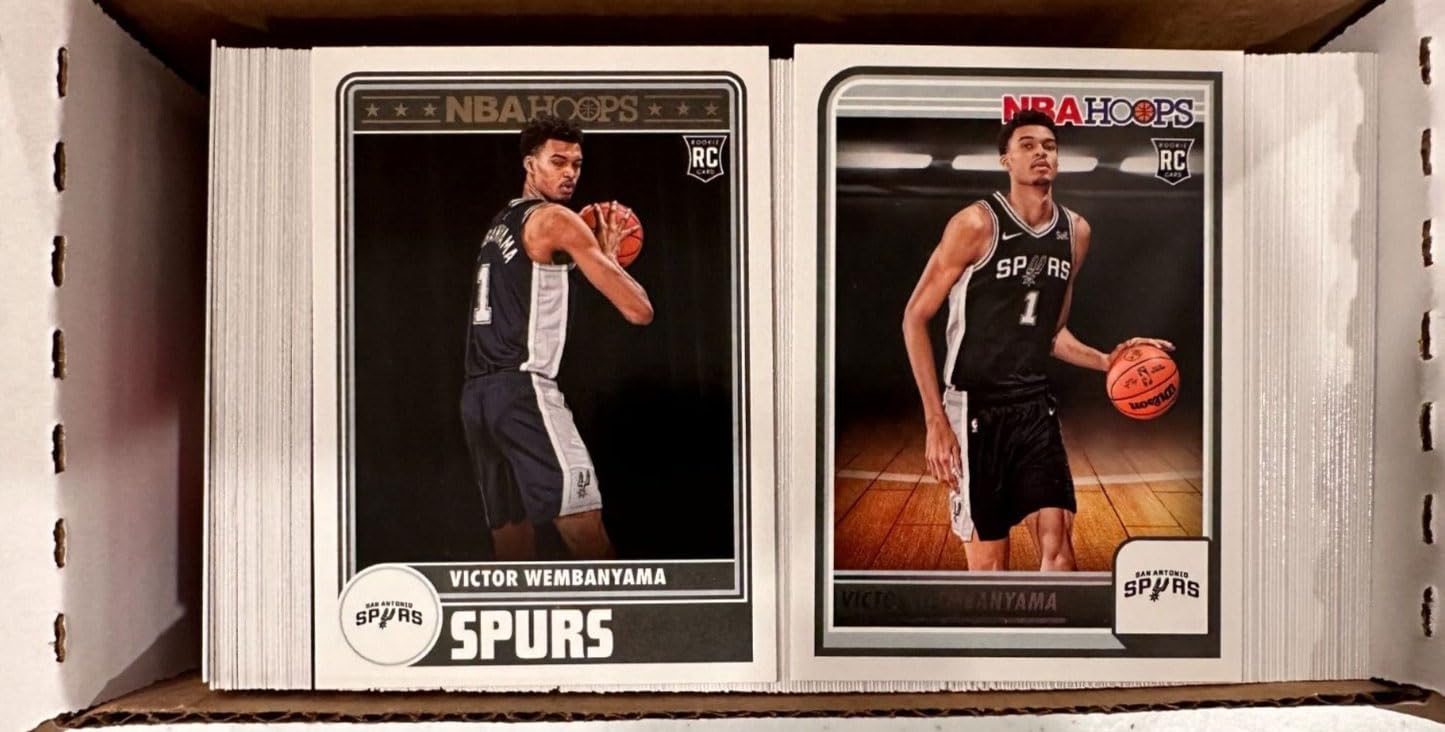 2023-2024 Hoops Basketball Series Complete 300-Card Mint Set - Stars & Rookie Cards (Victor Wembanyama, Ausar Thompson, Amen Thompson, Scoot Henderson) - Perfect for Collectors, Investors & Basketball Fans - Great for Display, Trading & Gifting